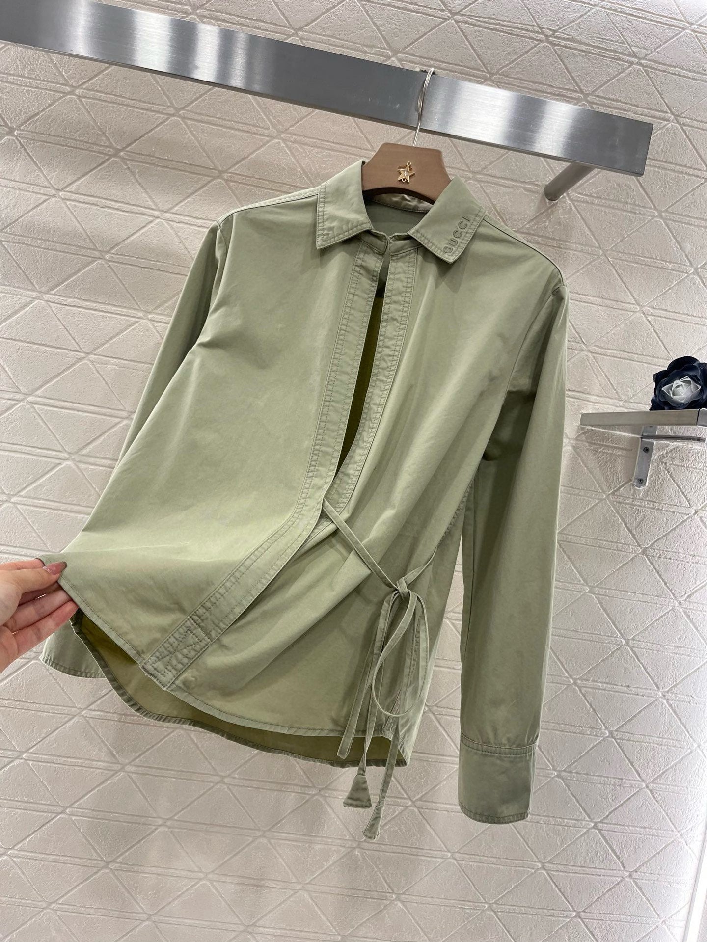 G*♥2025 new products Denim lace-up shirt