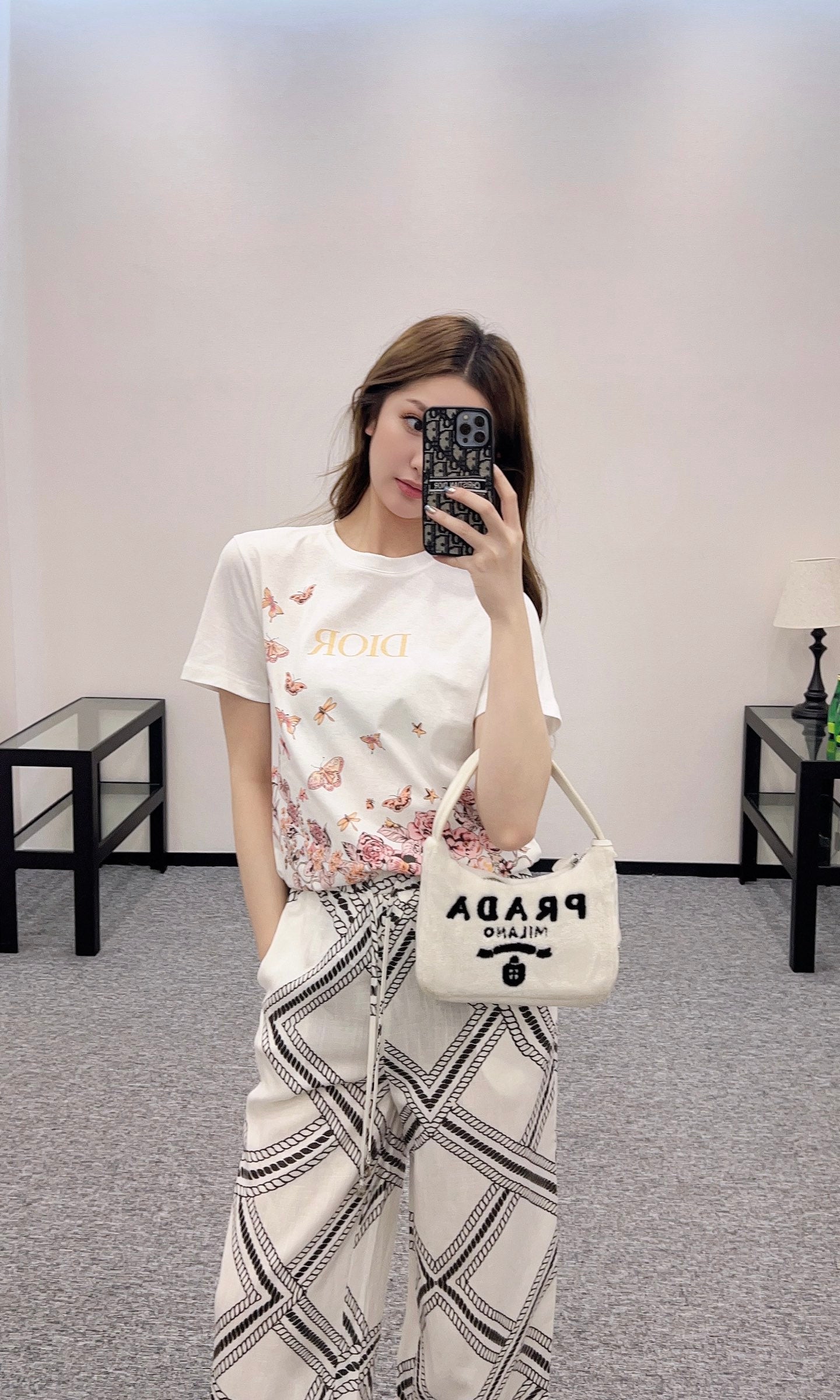 H*♥2025 new products are on sale Linen printed straight pants