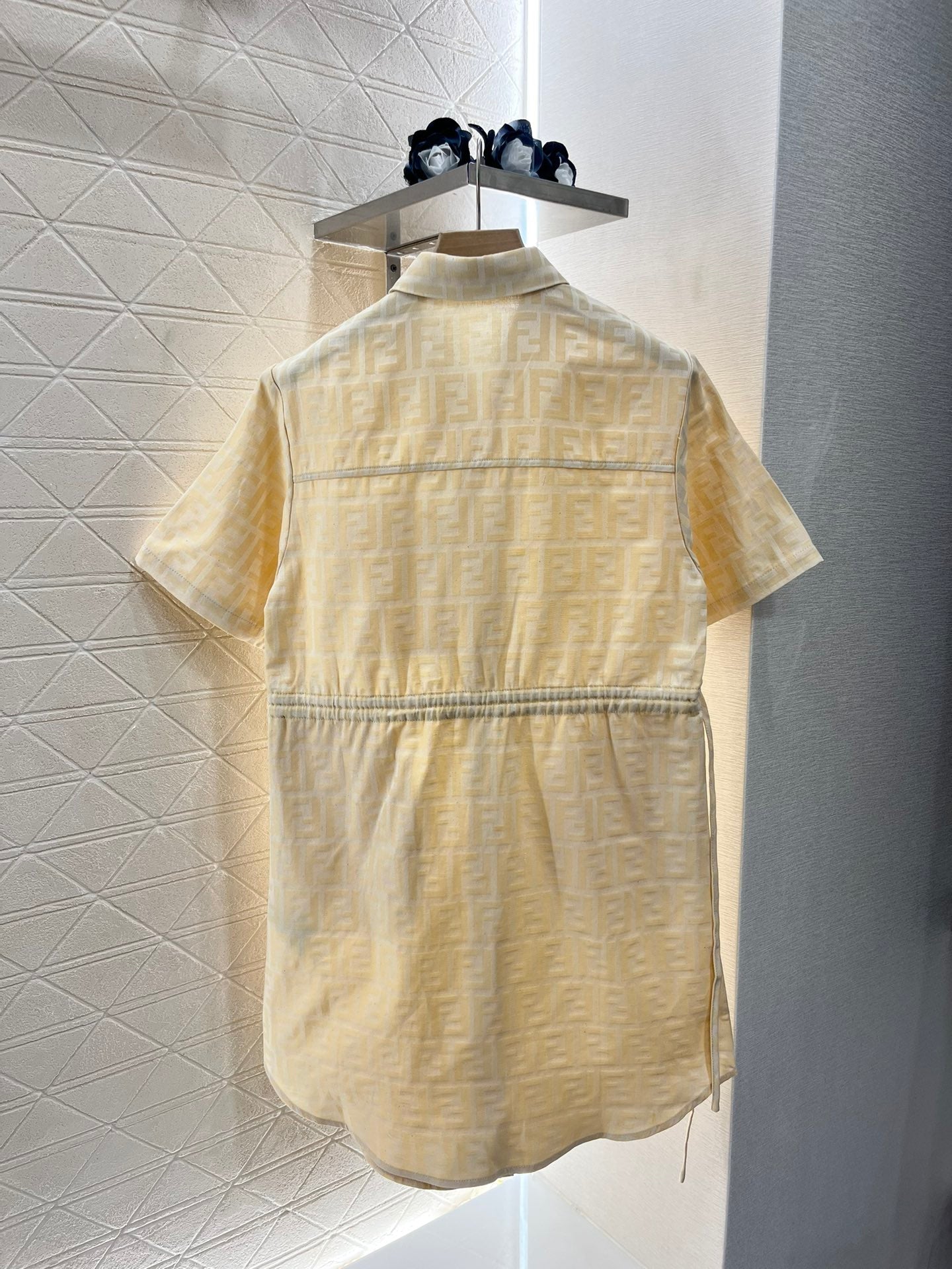 F*♥2025 new products Jacquard linen drawstring dress