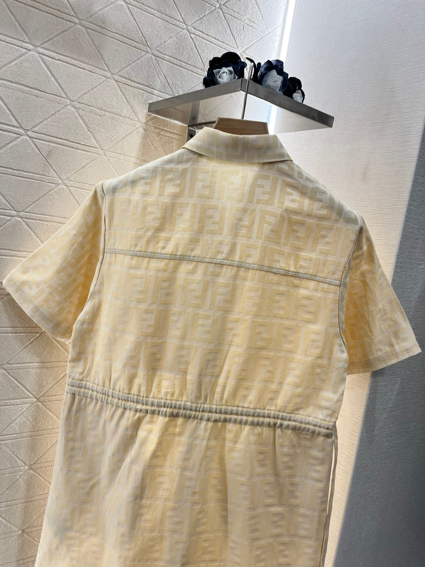 F*♥2025 new products Jacquard linen drawstring dress