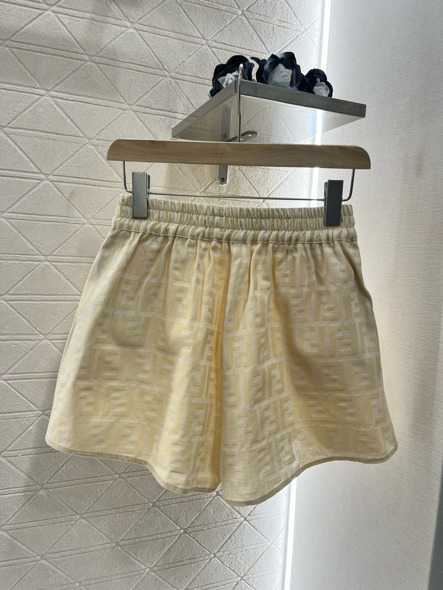 F*♥2025 new products Jacquard zipper top and shorts set