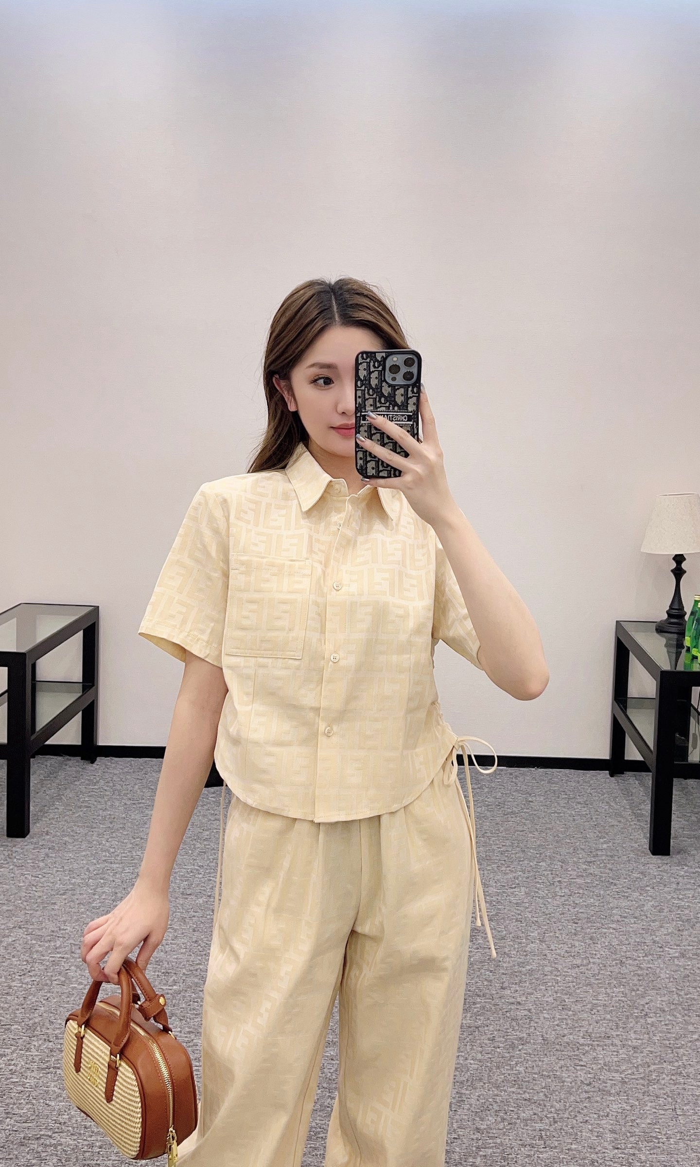 F*♥2025 new products are on sale Jacquard zipper top and pants set