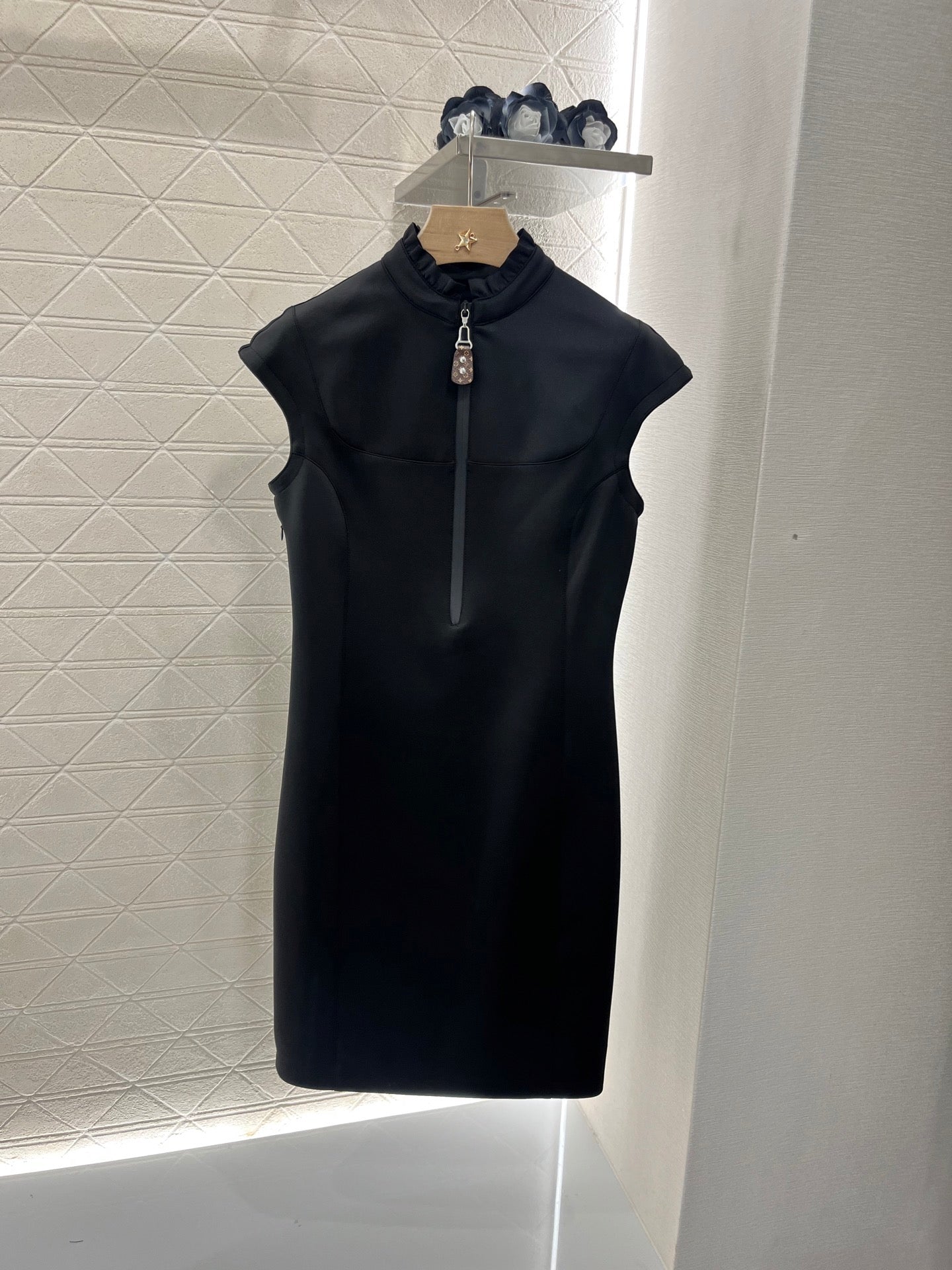 L*♥2025 new products Zipper lace stand collar dress