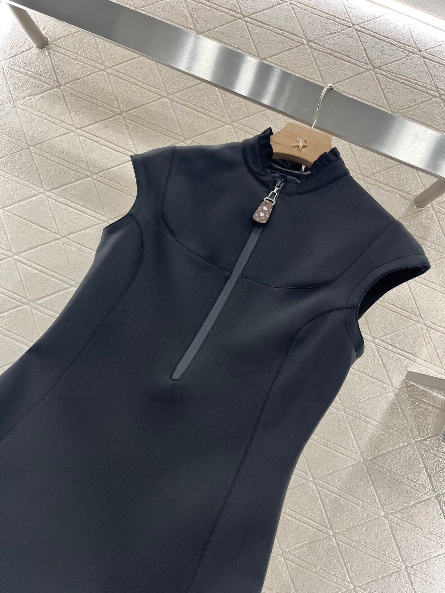 L*♥2025 new products Zipper lace stand collar dress