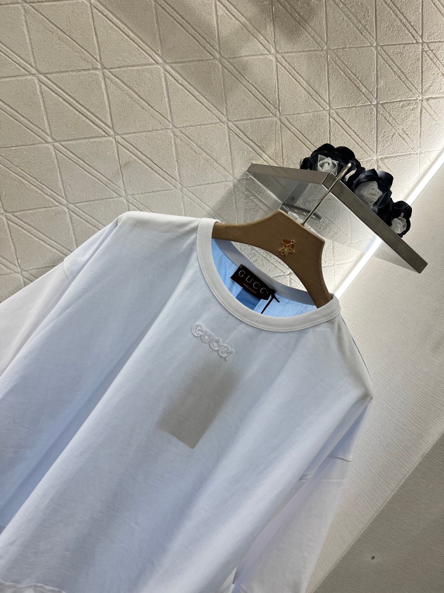 G*♥2025 new products are on sale Round neck patchwork shirt