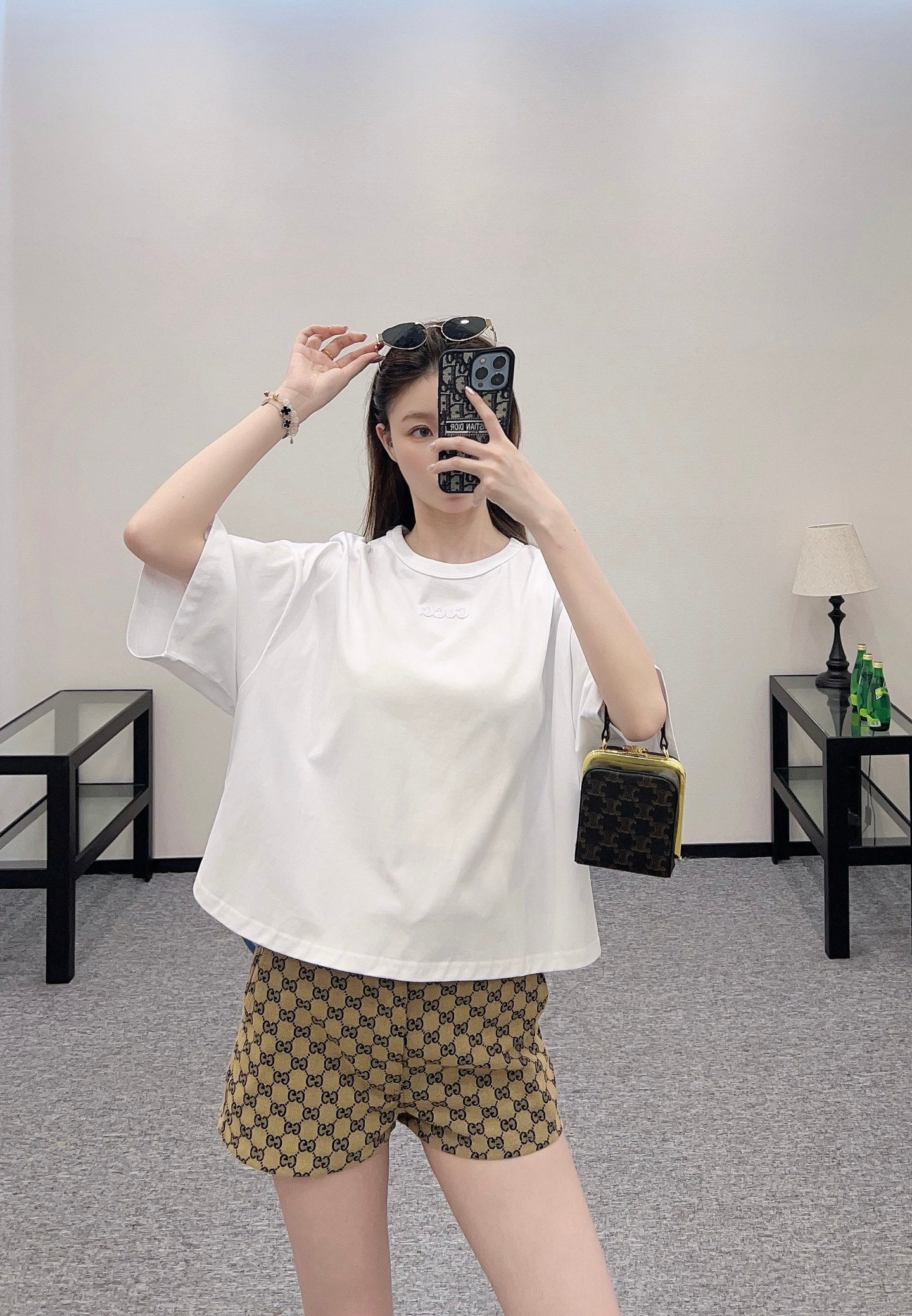 G*♥2025 new products are on sale Round neck patchwork shirt