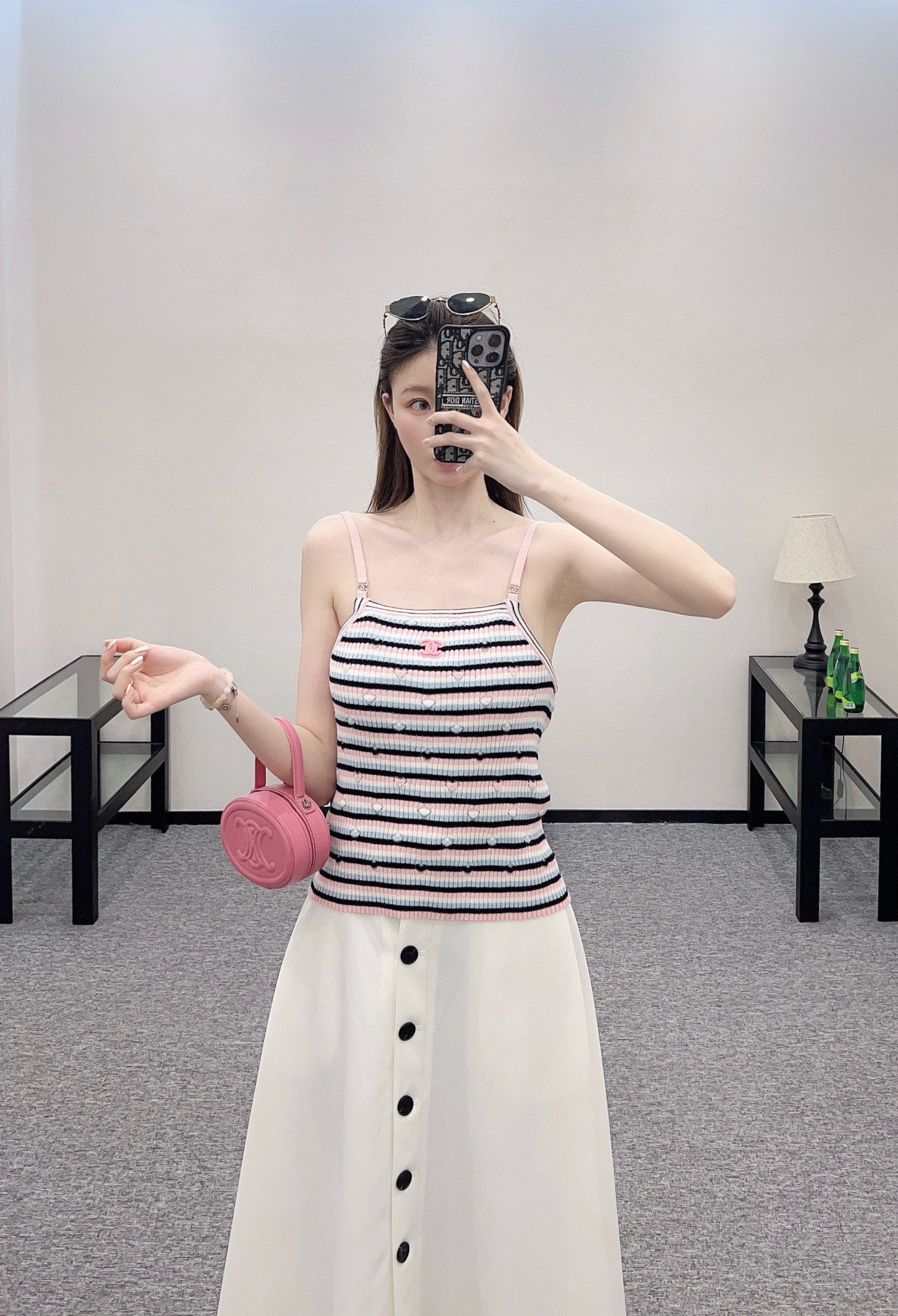 C*♥2025 new products Knitted striped camisole
