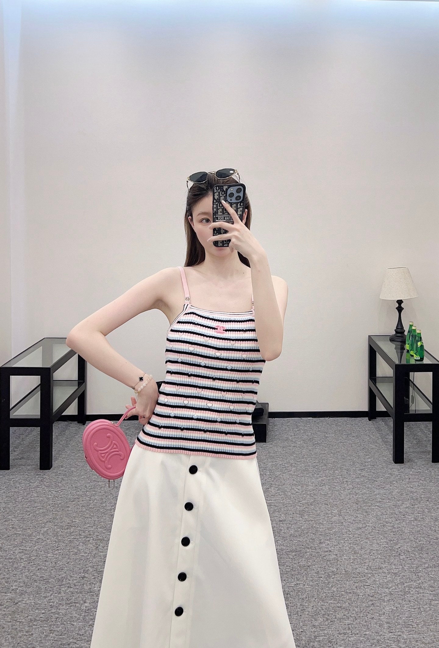 C*♥2025 new products Knitted striped camisole