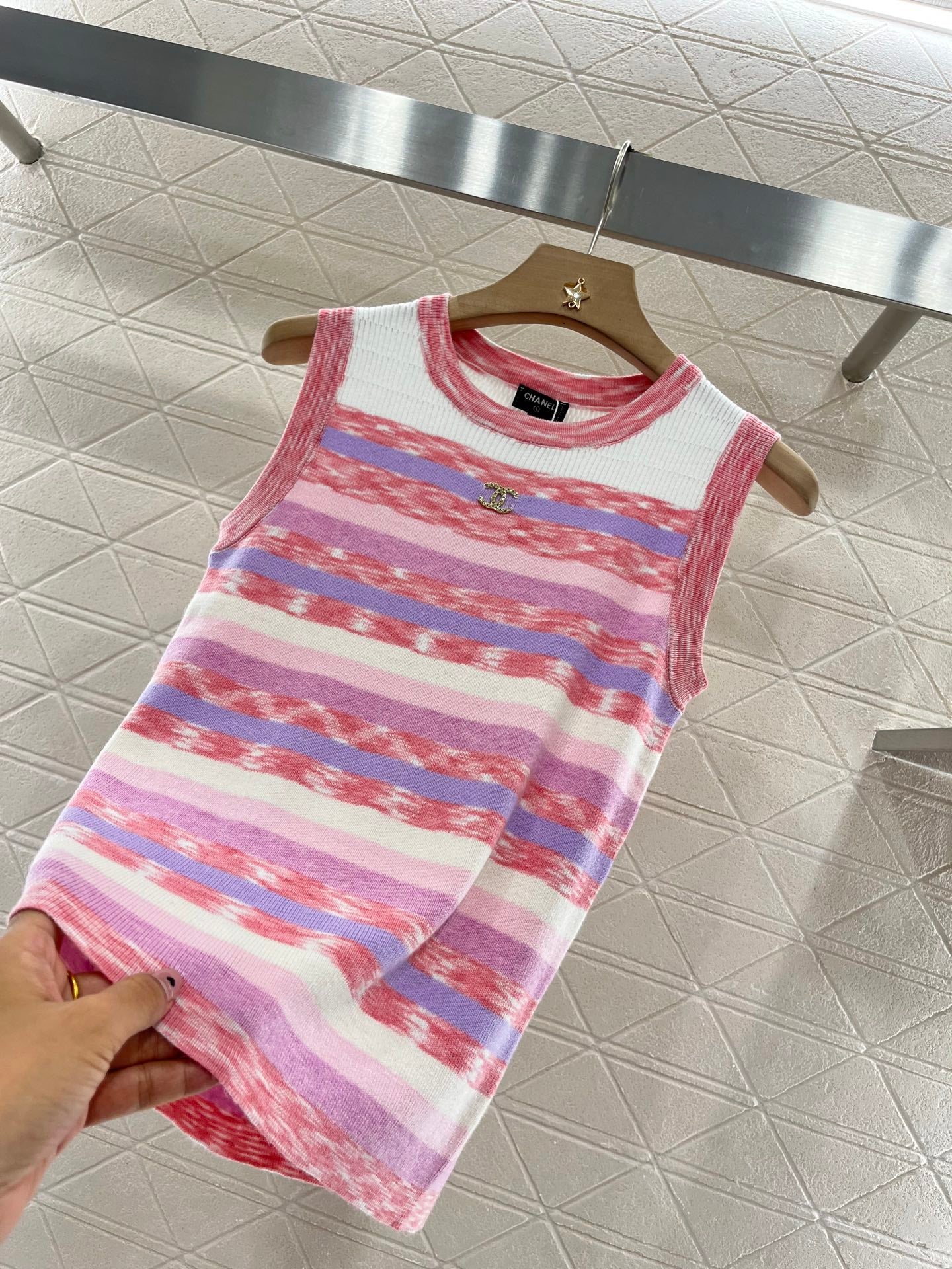 C*♥2025 new products Striped knitted vest