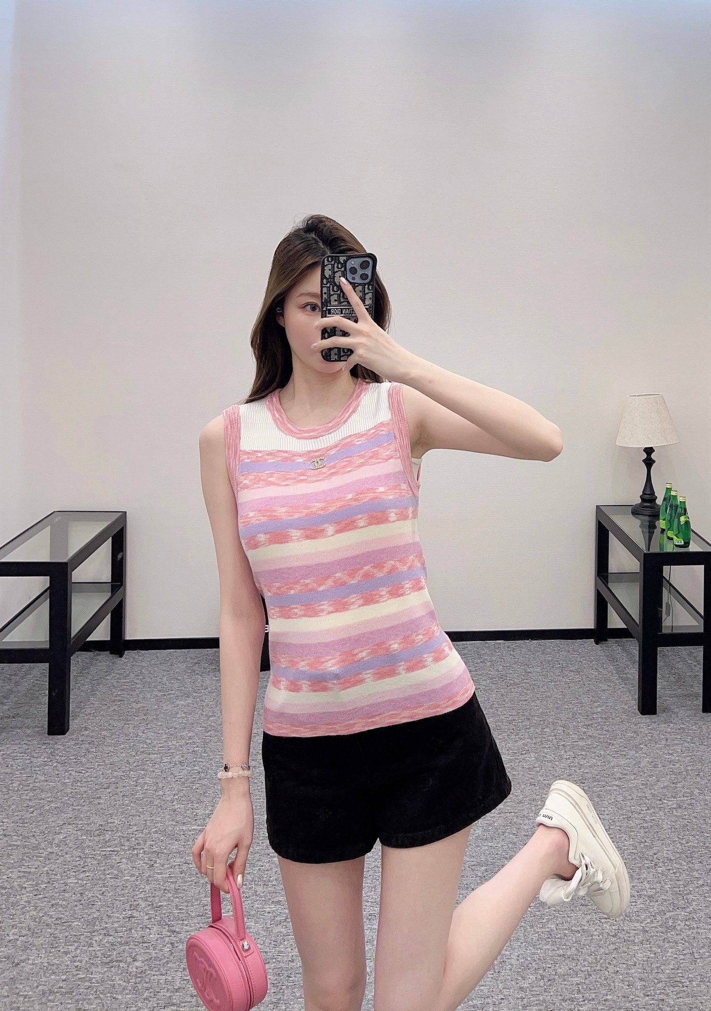C*♥2025 new products Striped knitted vest