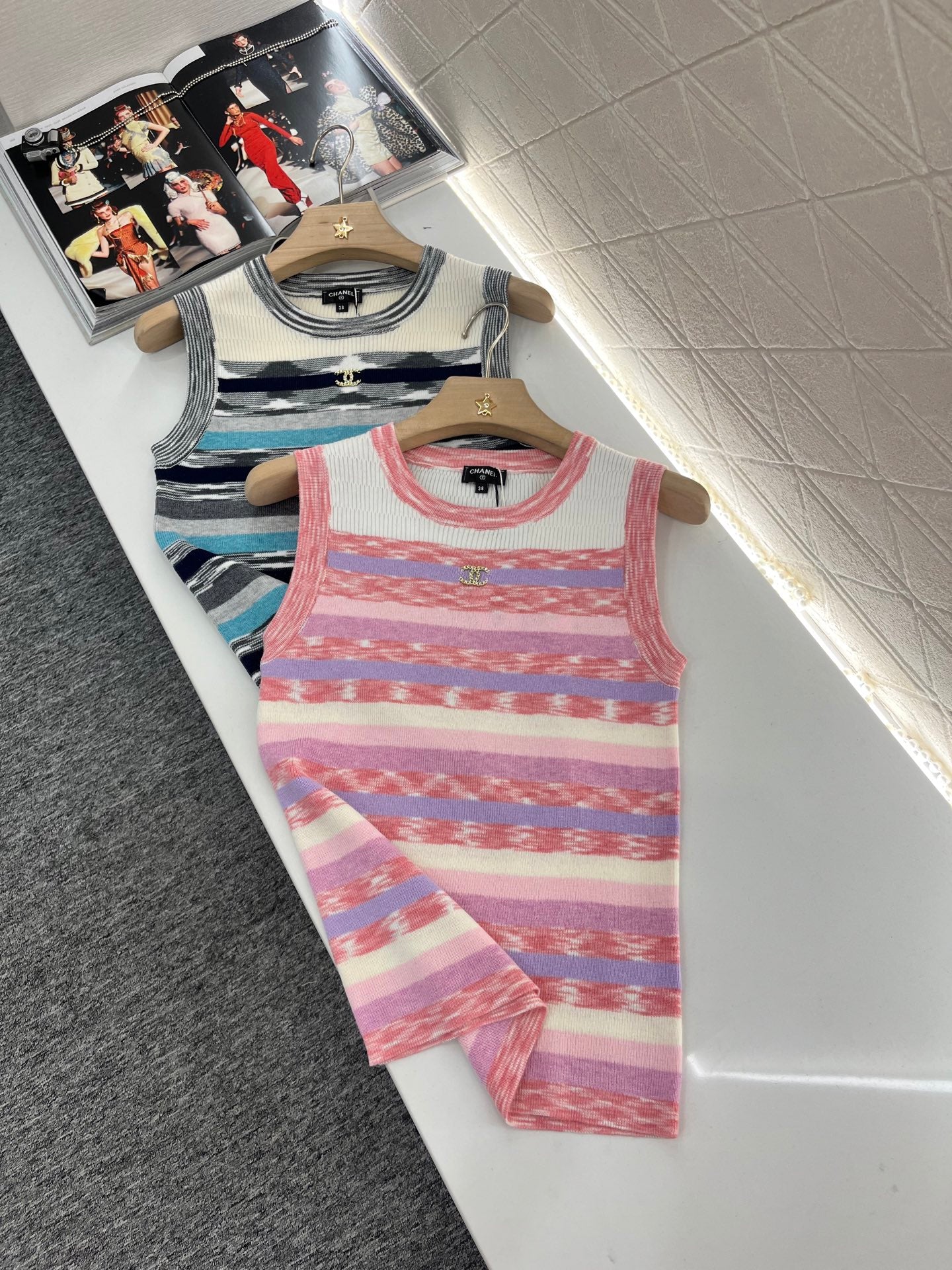 C*♥2025 new products Striped knitted vest