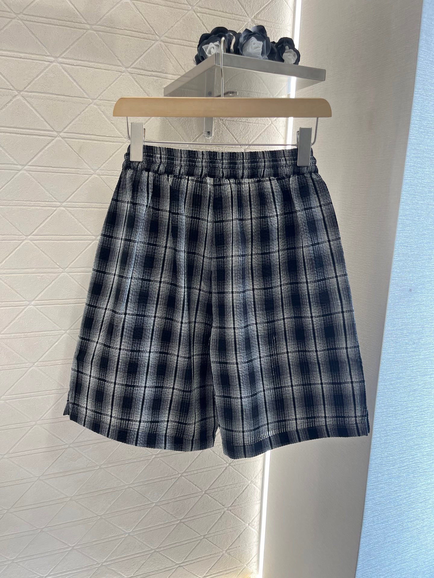 L*♥2025 new products on sale Plaid short-sleeved shirt and shorts set