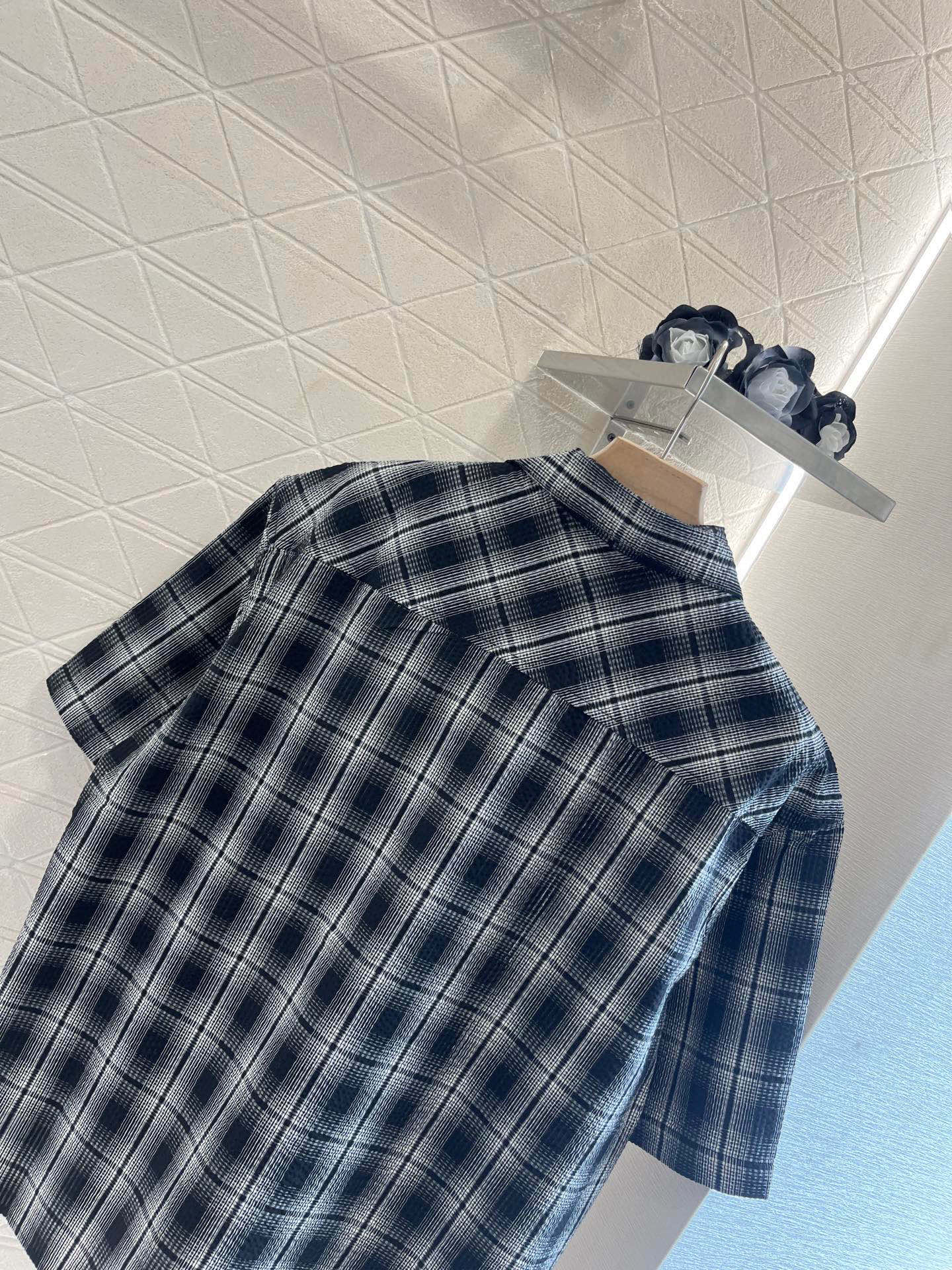 L*♥2025 new products on sale Plaid short-sleeved shirt and shorts set