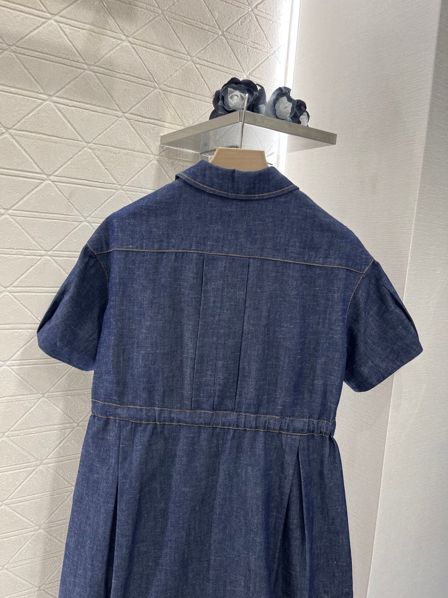 B*♥2025 new products Drawstring denim dress