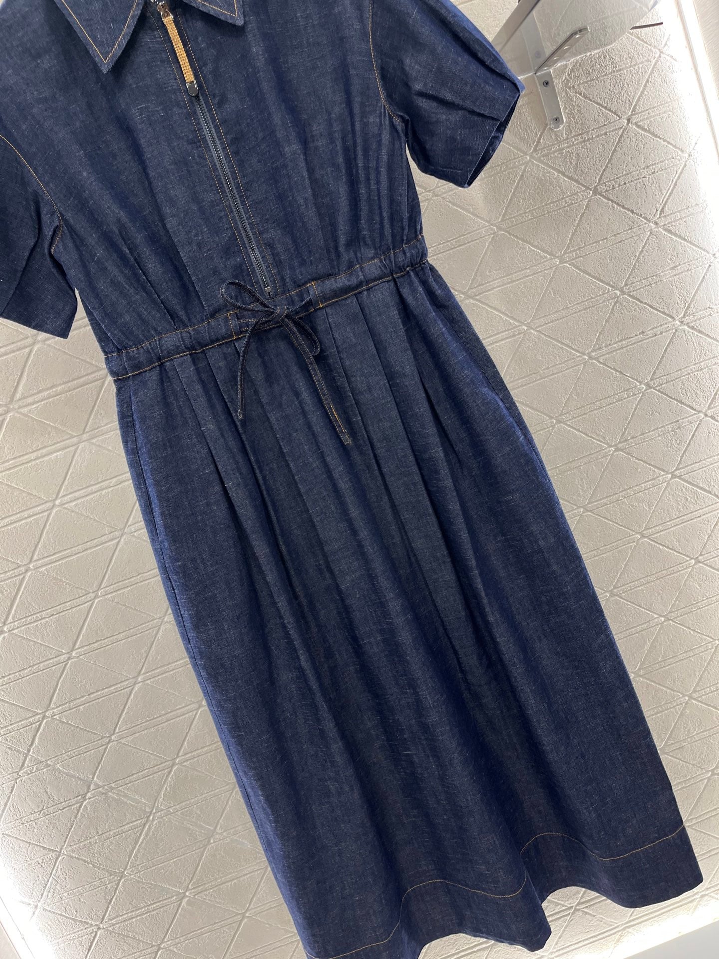 B*♥2025 new products Drawstring denim dress