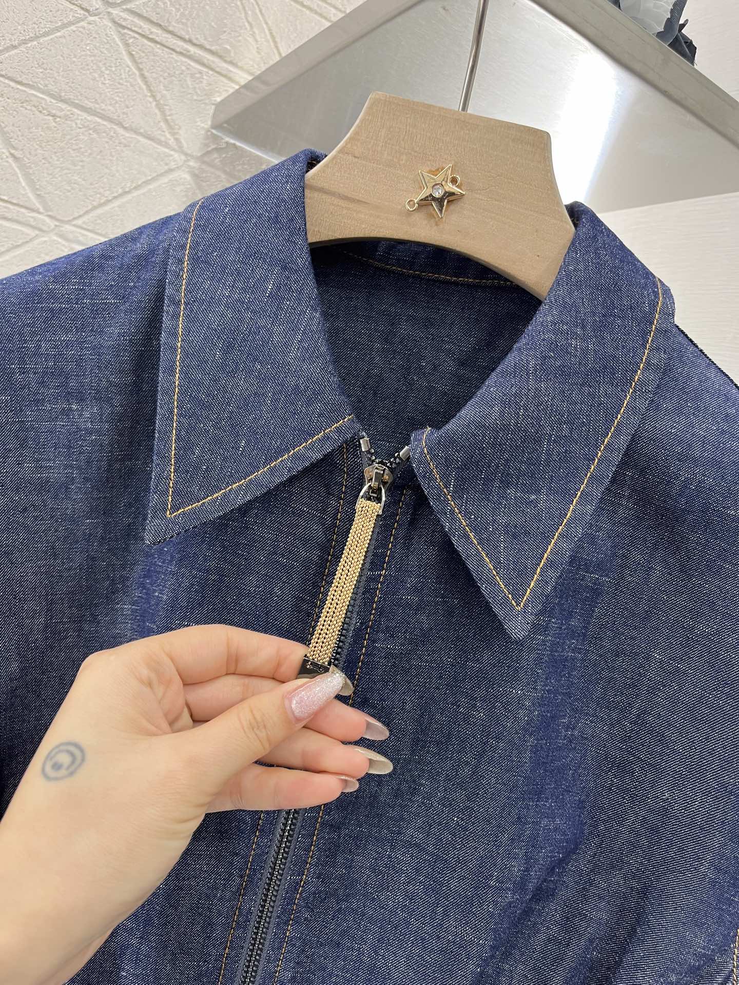 B*♥2025 new products Drawstring denim dress