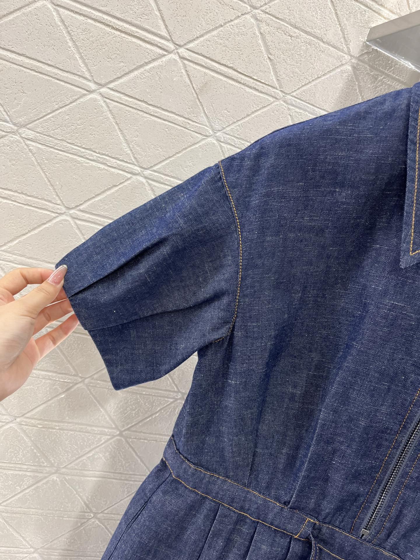 B*♥2025 new products Drawstring denim dress