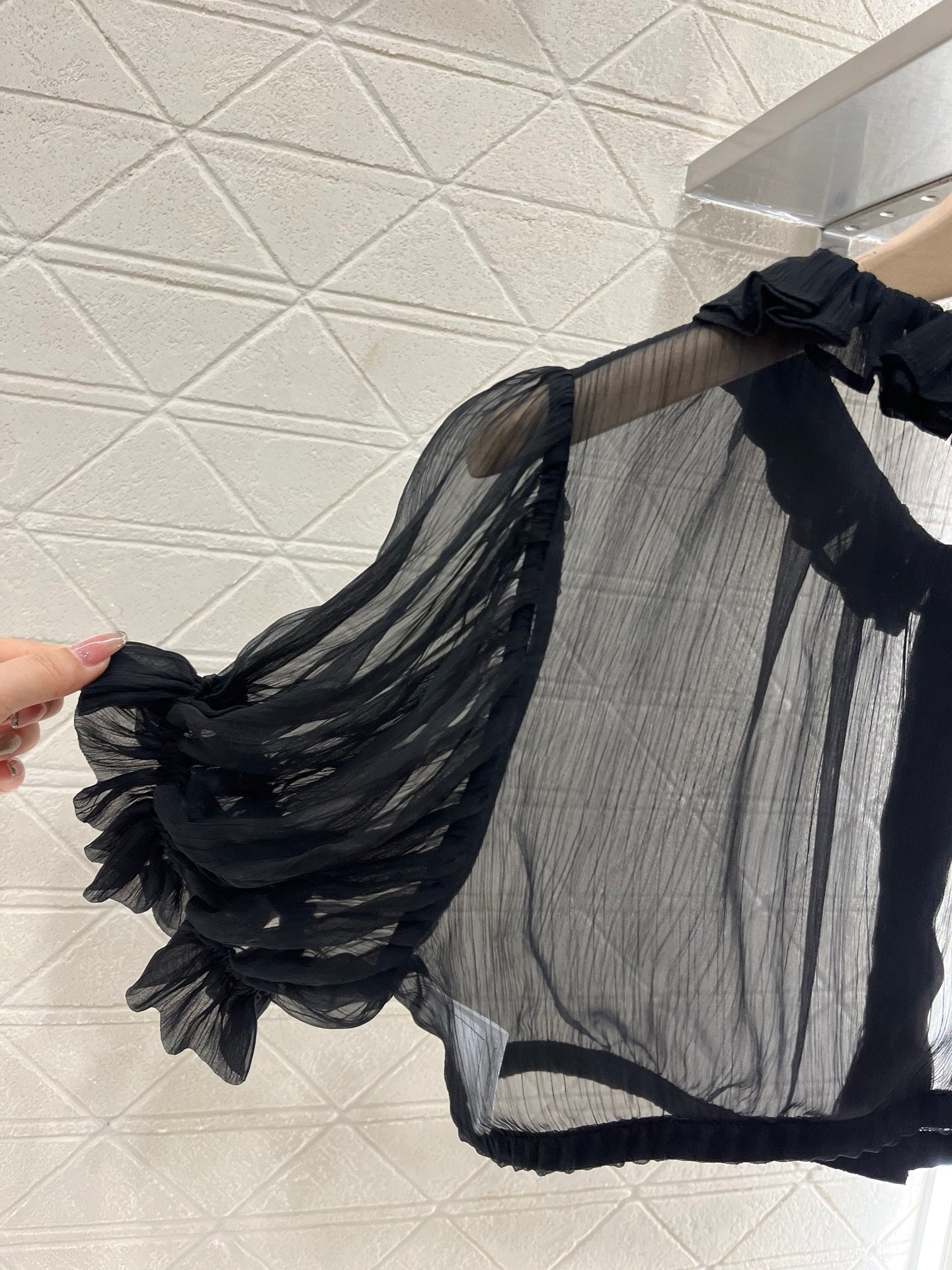 C*♥2025 new products Short waist lace see-through top
