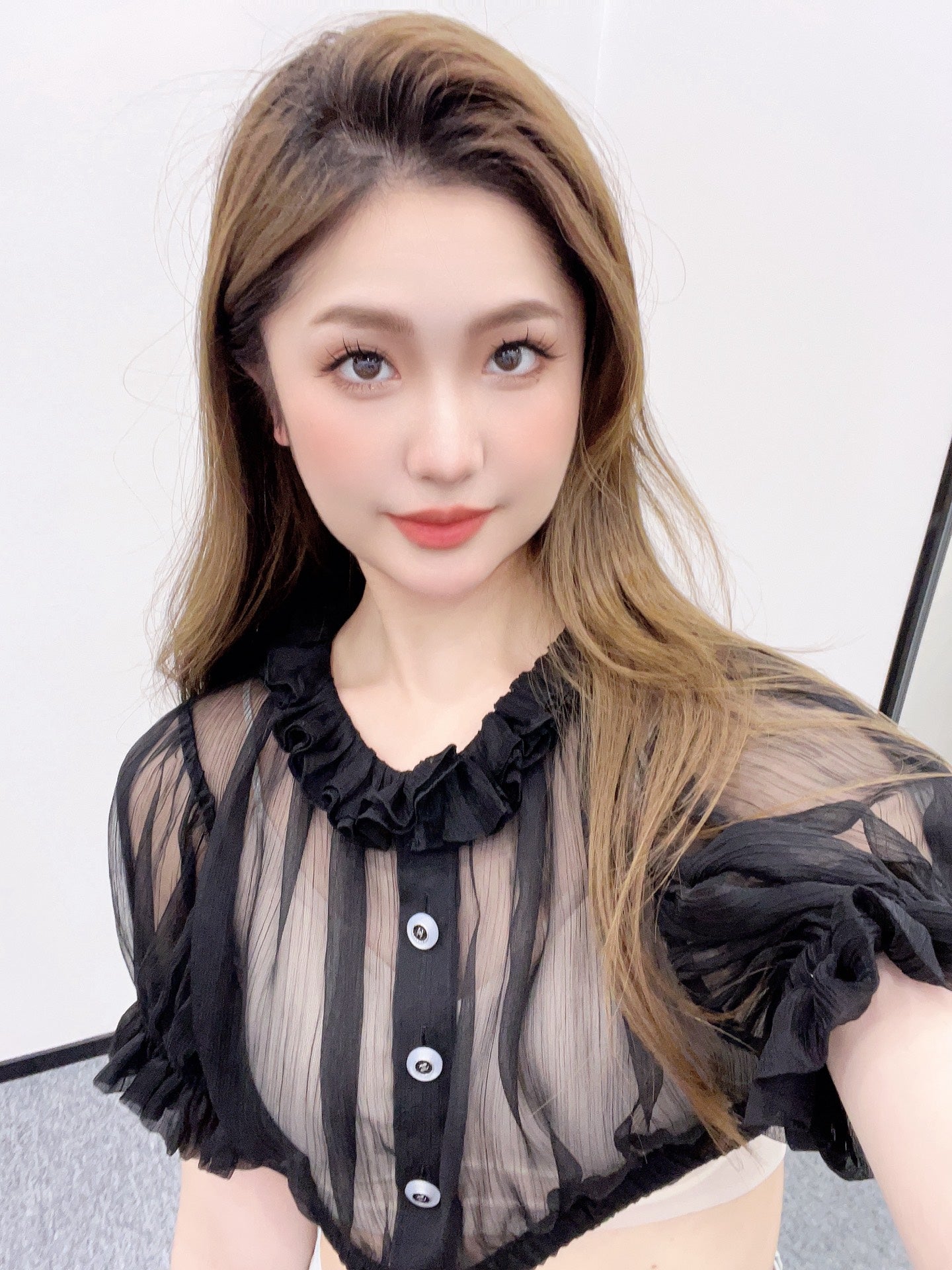 C*♥2025 new products Short waist lace see-through top