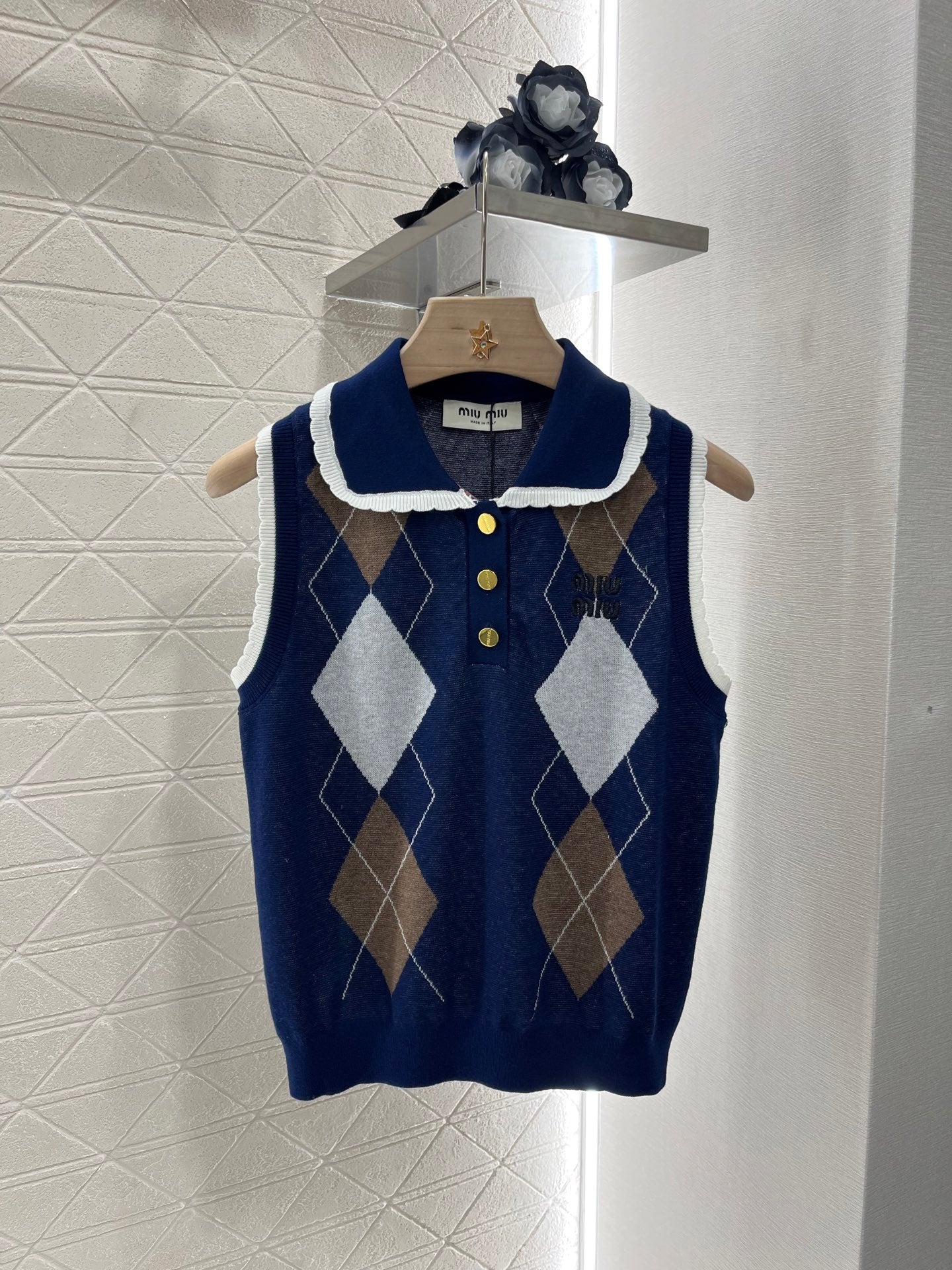 Mi*mi*β₯2025 new products are on sale Diamond-patterned ππππ knitted vest