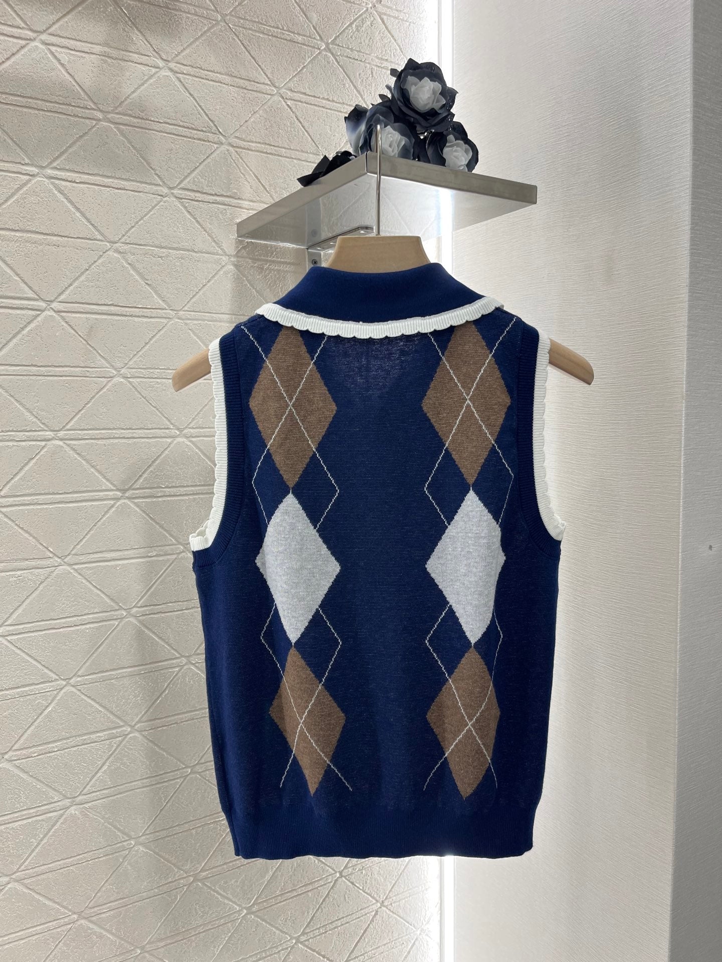 Mi*mi*β₯2025 new products are on sale Diamond-patterned ππππ knitted vest