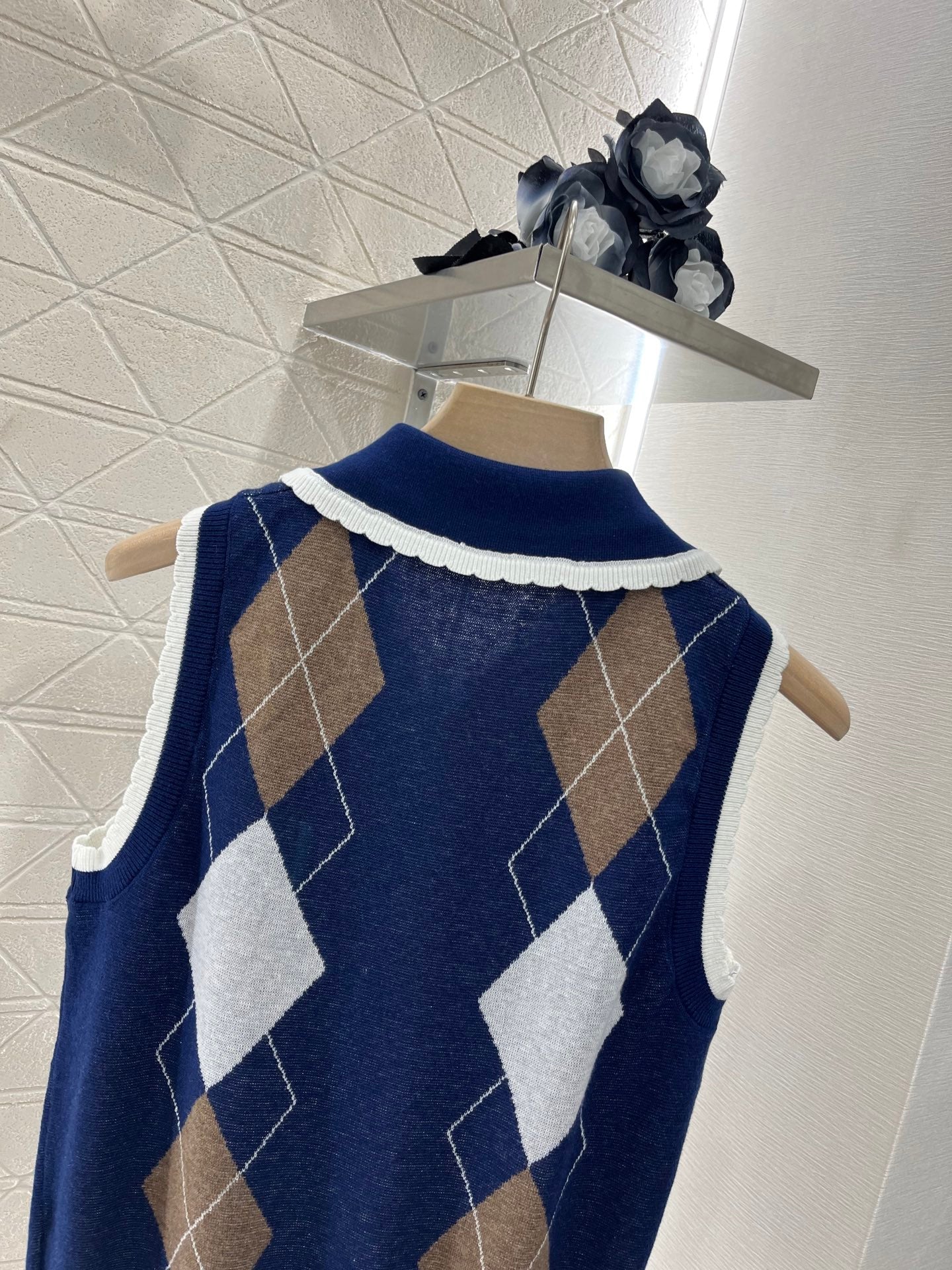 Mi*mi*β₯2025 new products are on sale Diamond-patterned ππππ knitted vest