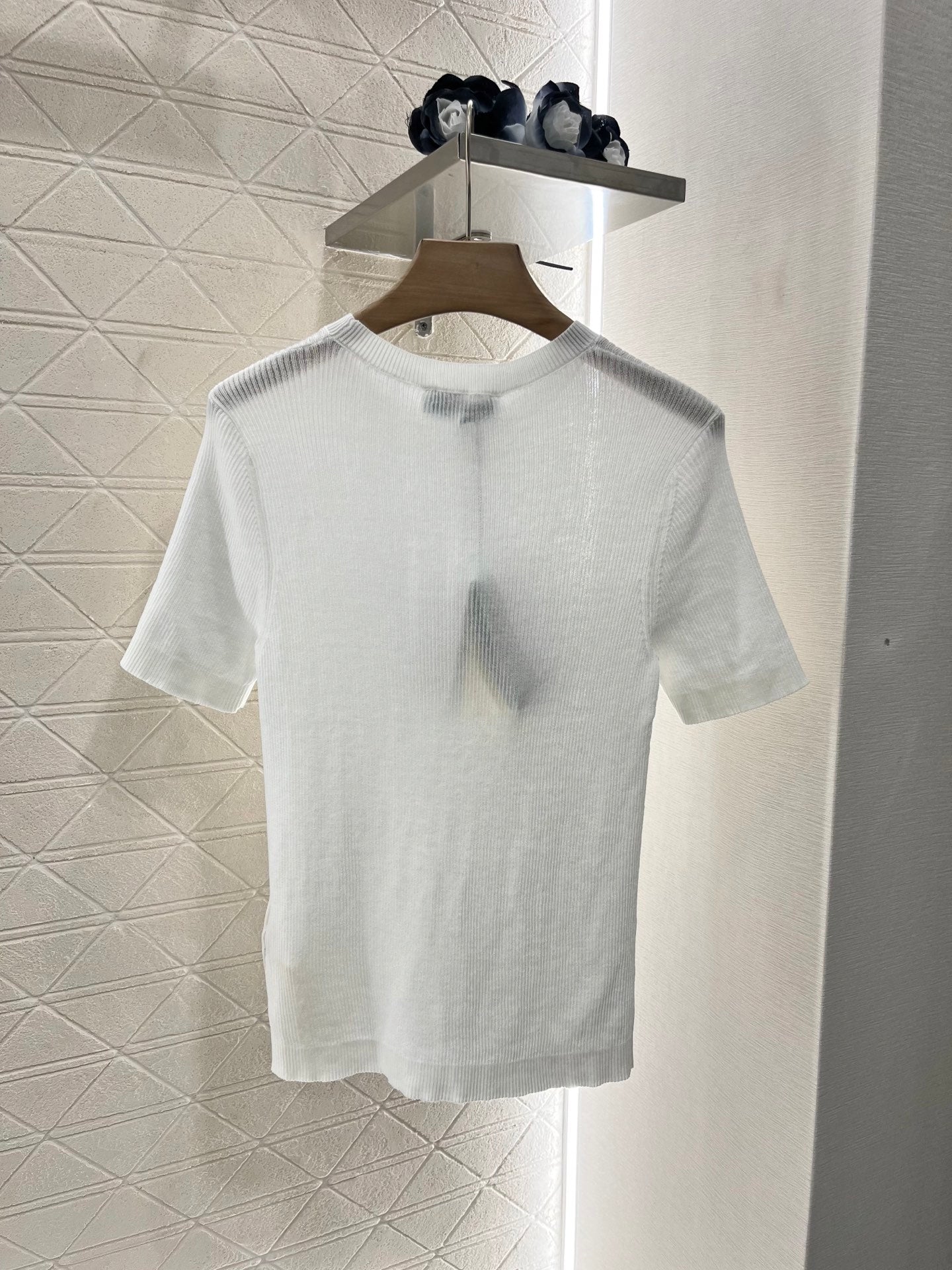F*♥2025 new products are on sale Hollow letter knitted short sleeves