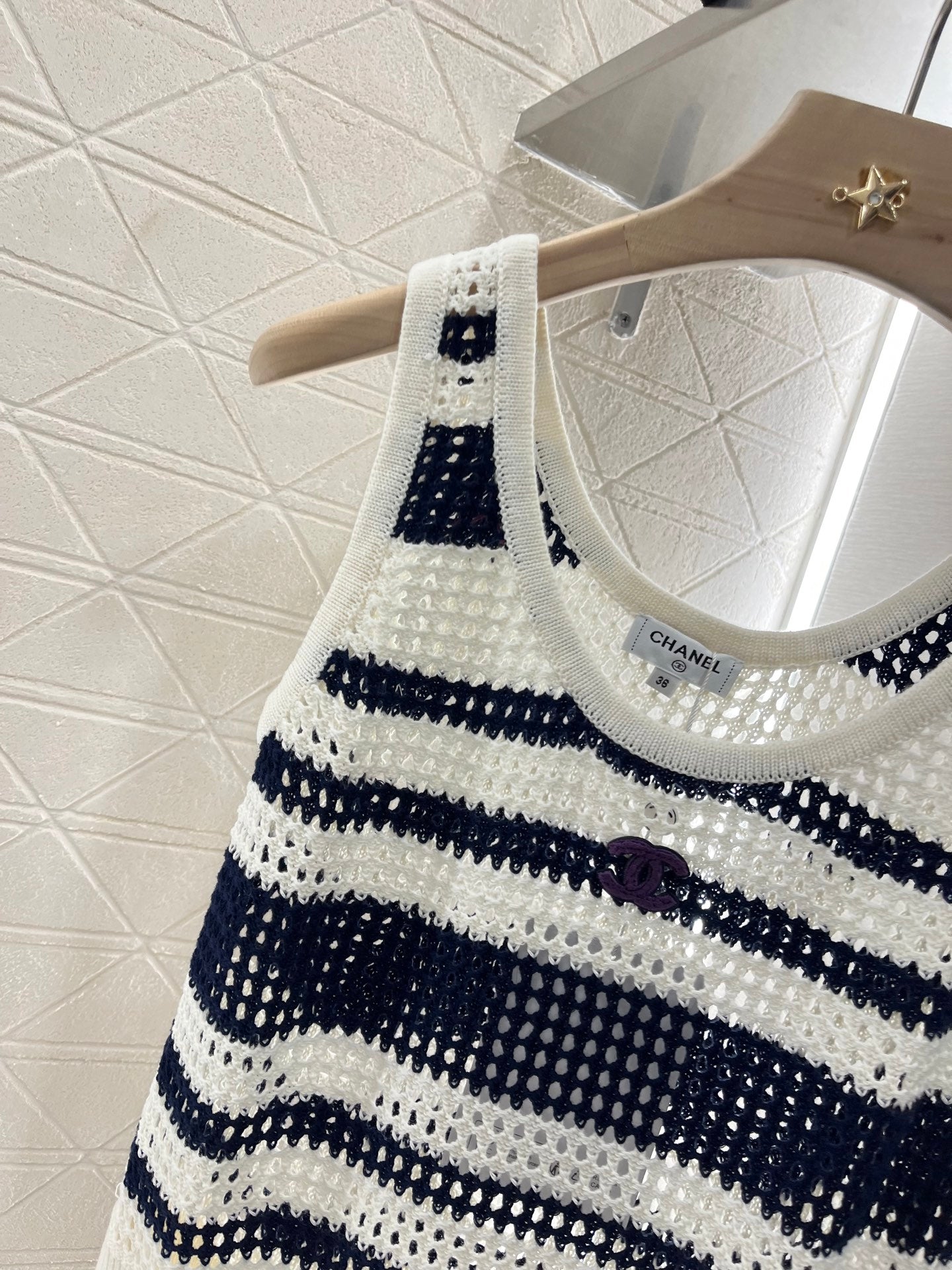 C*♥2025 new products Striped hollow knitted vest