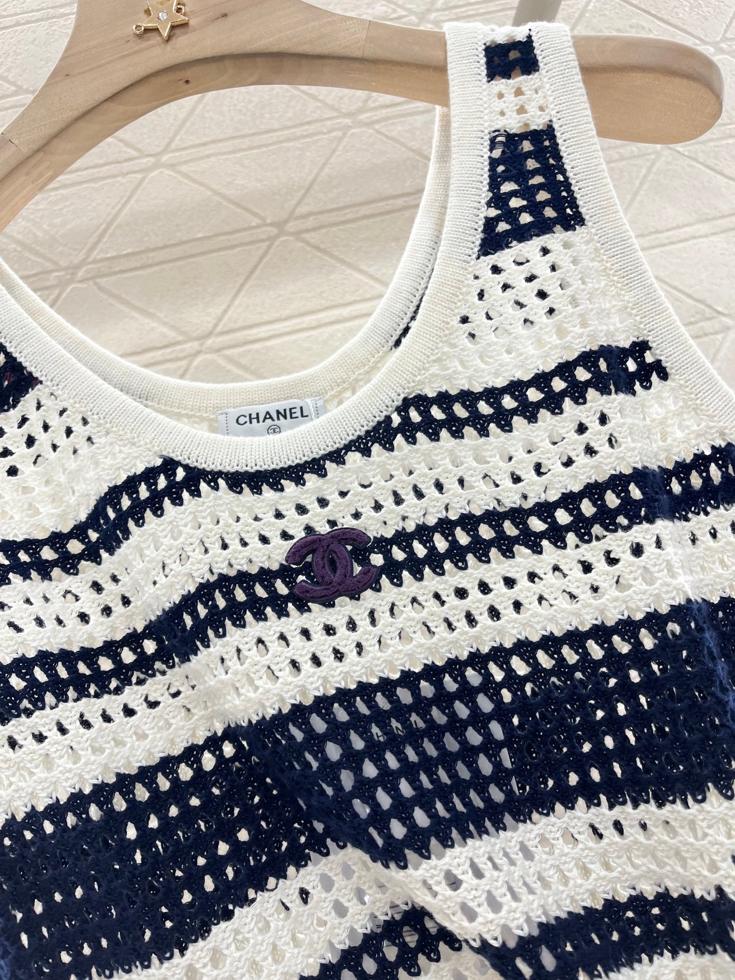 C*♥2025 new products Striped hollow knitted vest