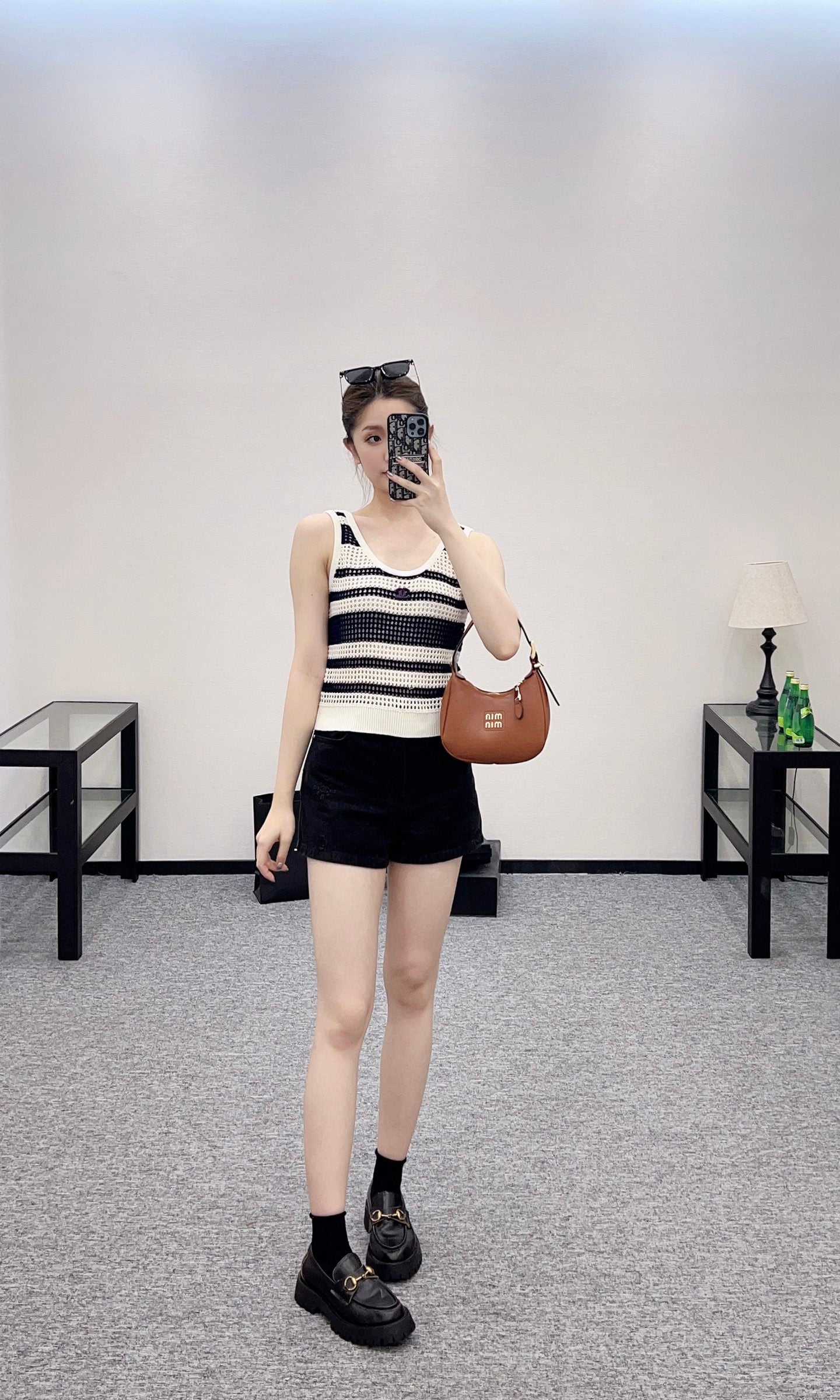 C*♥2025 new products Striped hollow knitted vest