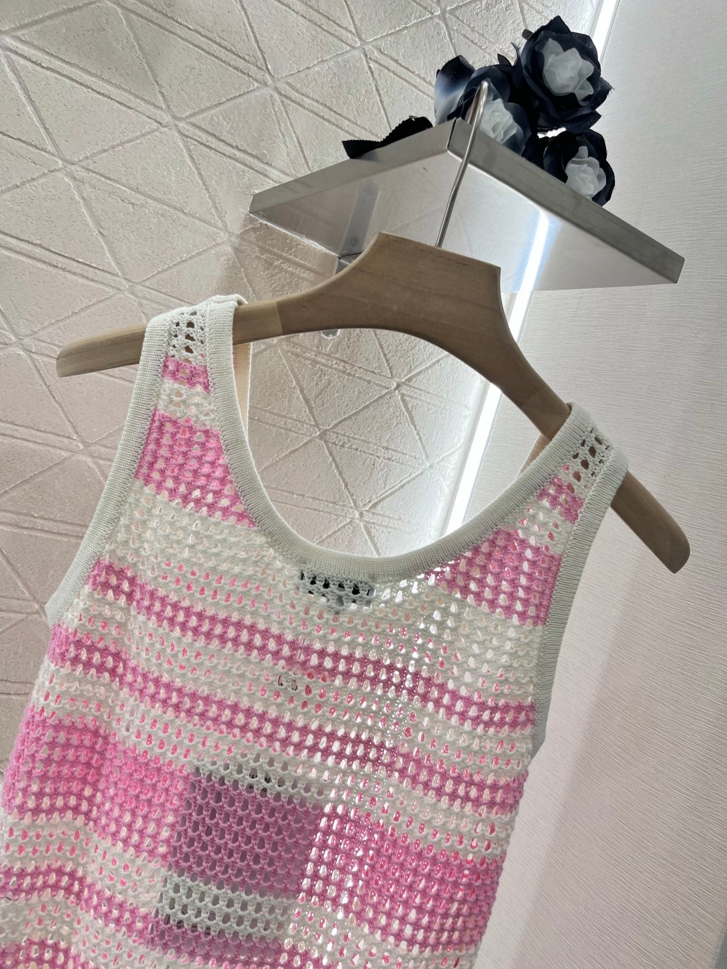 C*♥2025 new products Striped hollow knitted vest