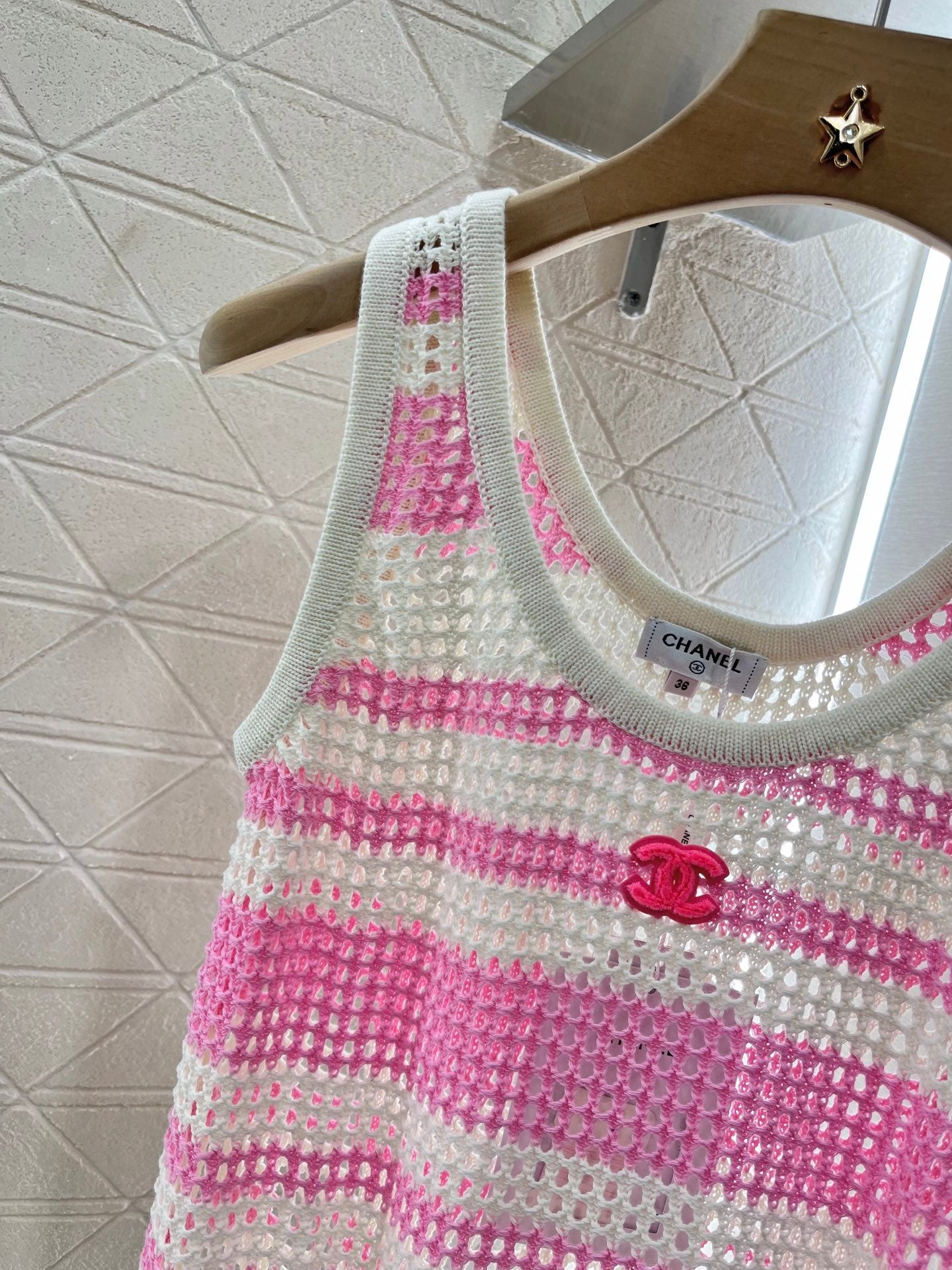 C*♥2025 new products Striped hollow knitted vest