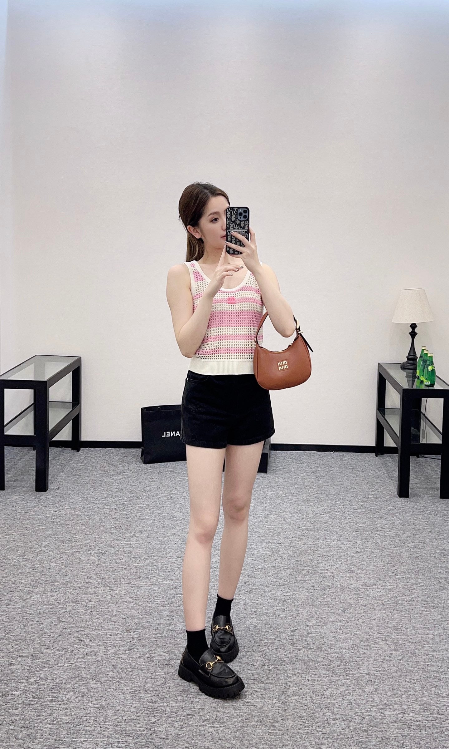 C*♥2025 new products Striped hollow knitted vest