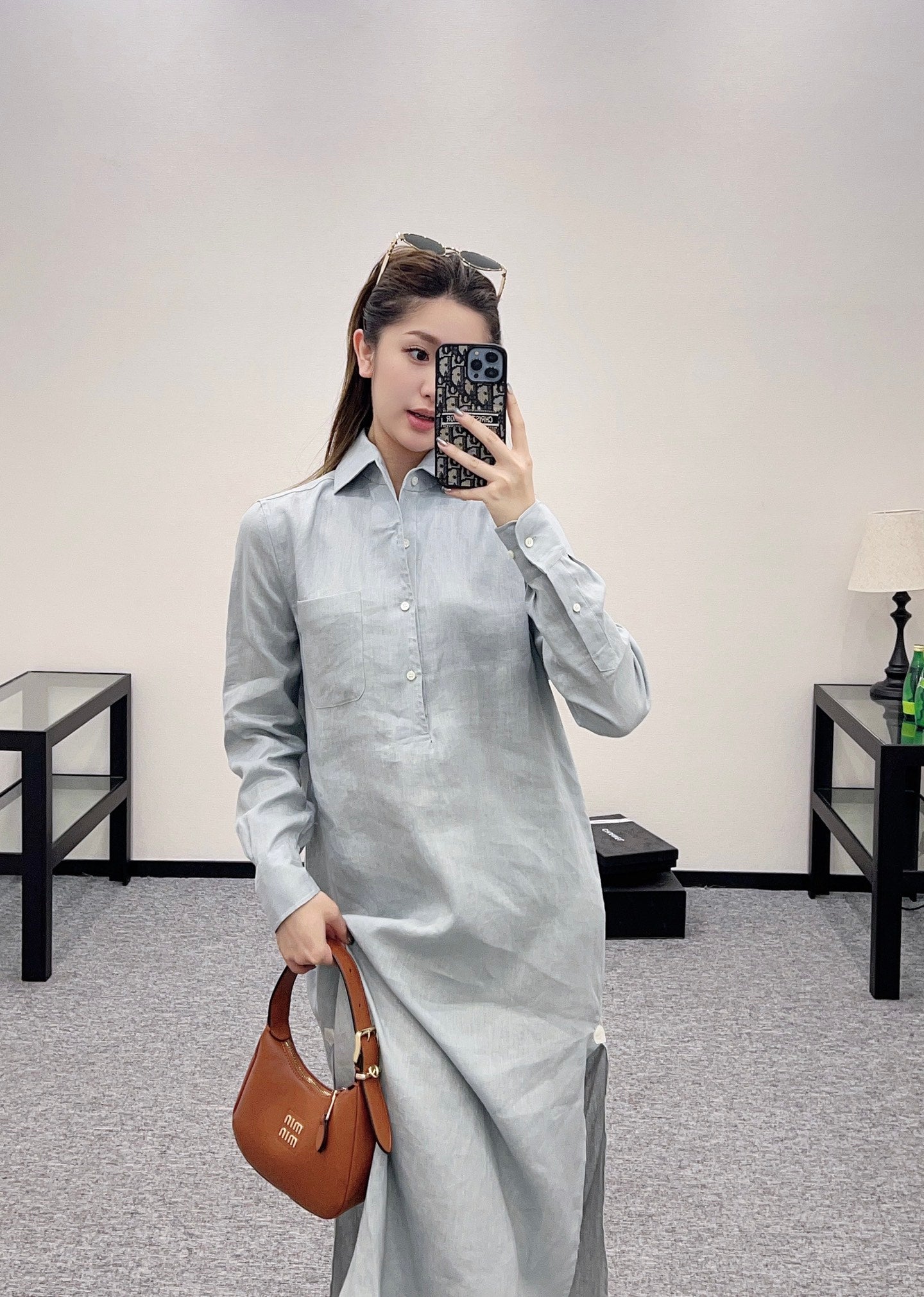 Zm*♥2025 new products are on sale Lapel shirt dress