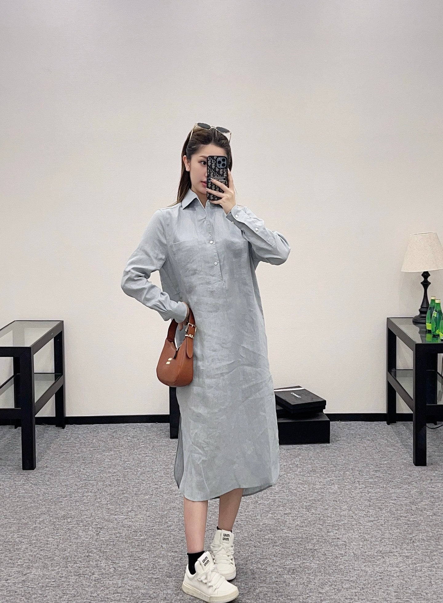 Zm*♥2025 new products are on sale Lapel shirt dress