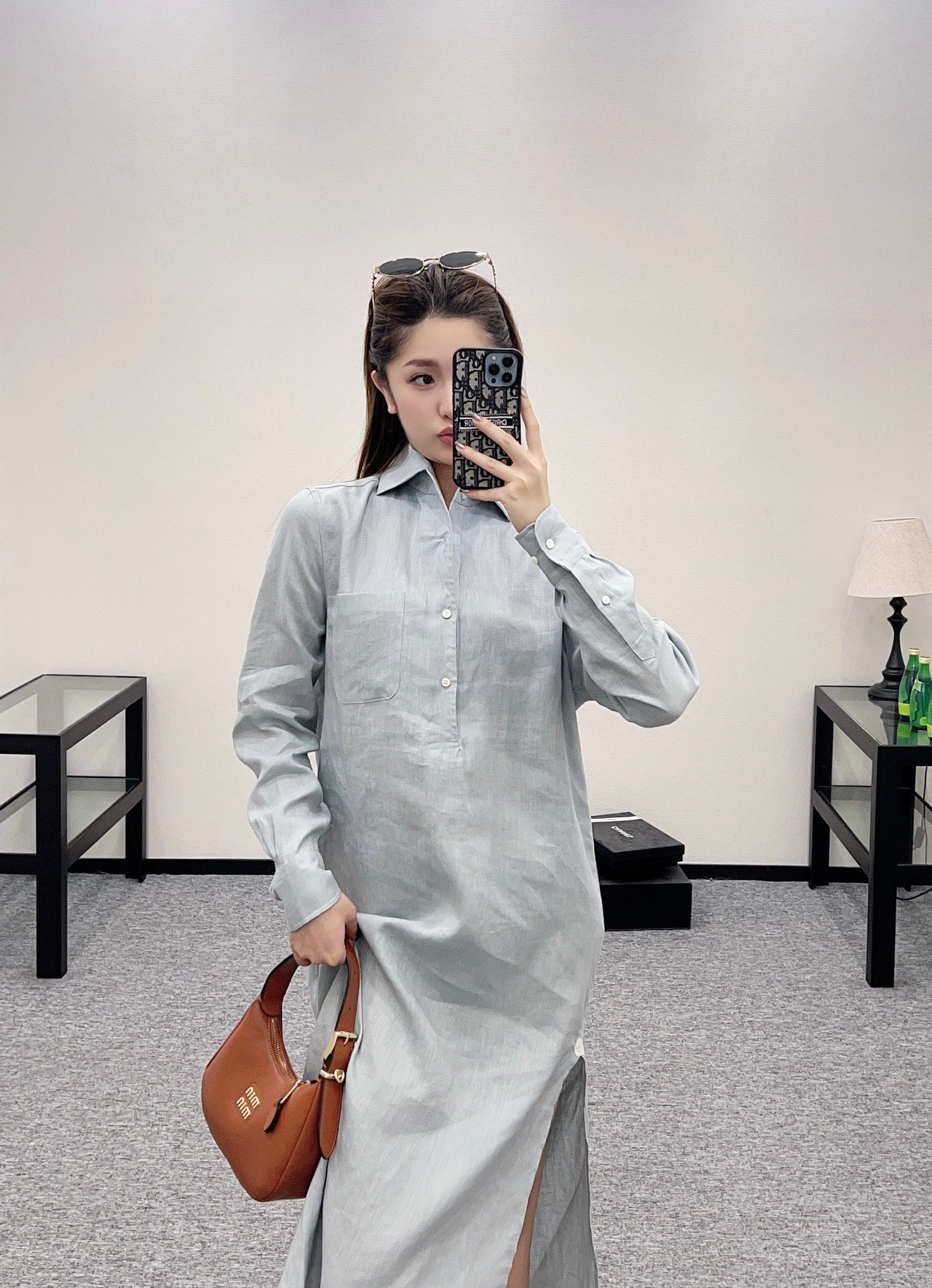 Zm*♥2025 new products are on sale Lapel shirt dress