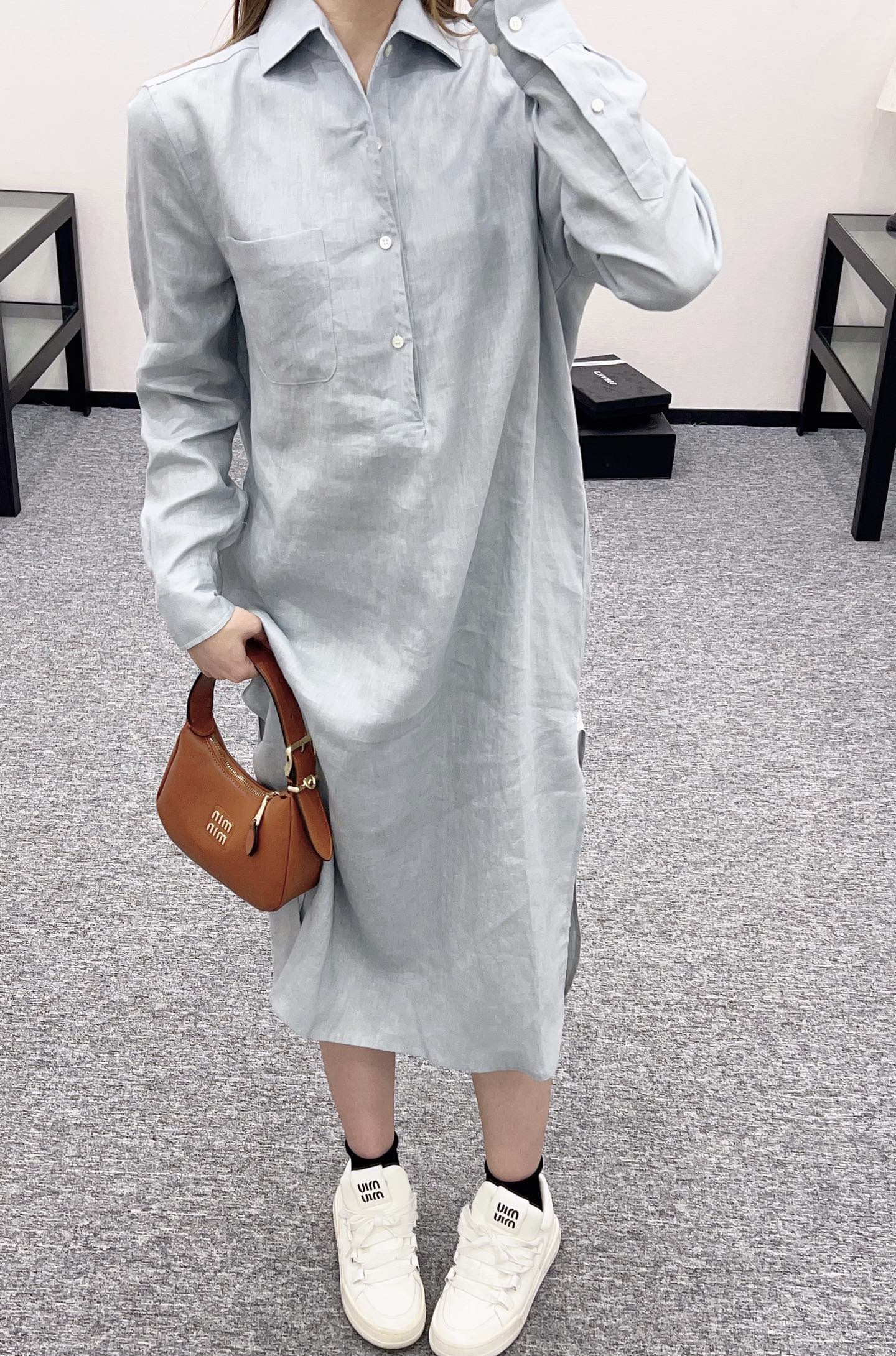 Zm*♥2025 new products are on sale Lapel shirt dress