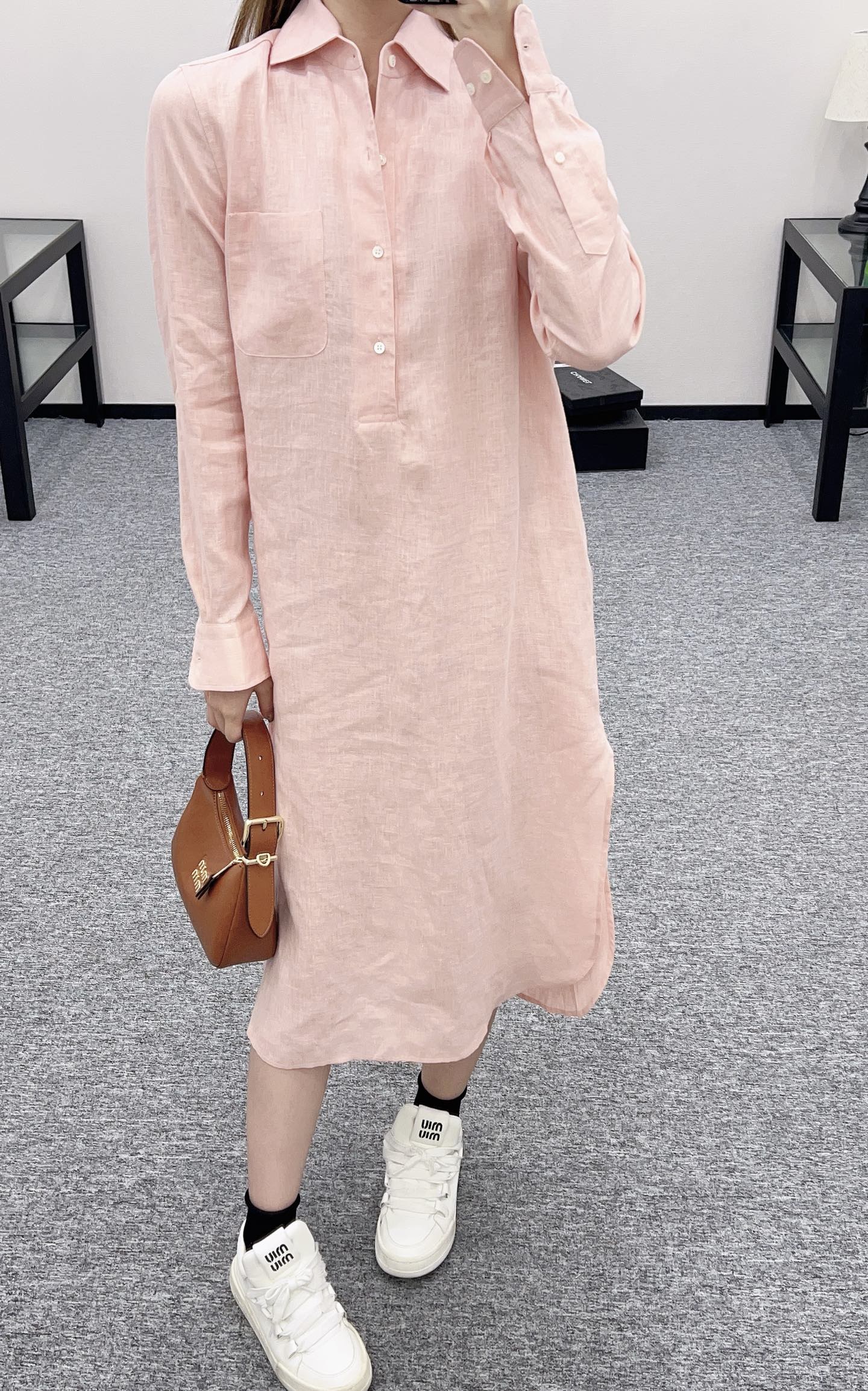 Zm*♥2025 new products are on sale Lapel shirt dress