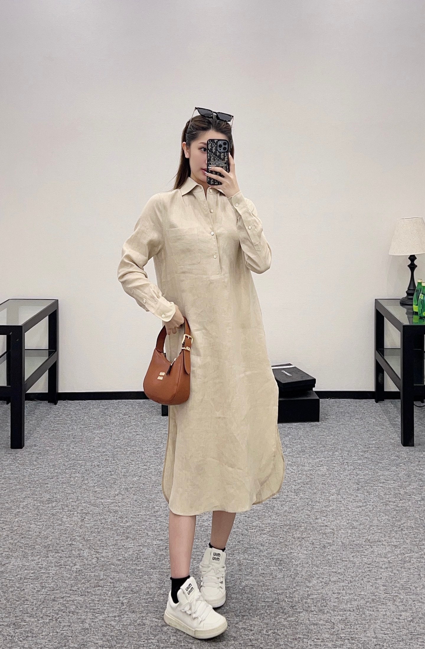 Zm*♥2025 new products are on sale Lapel shirt dress
