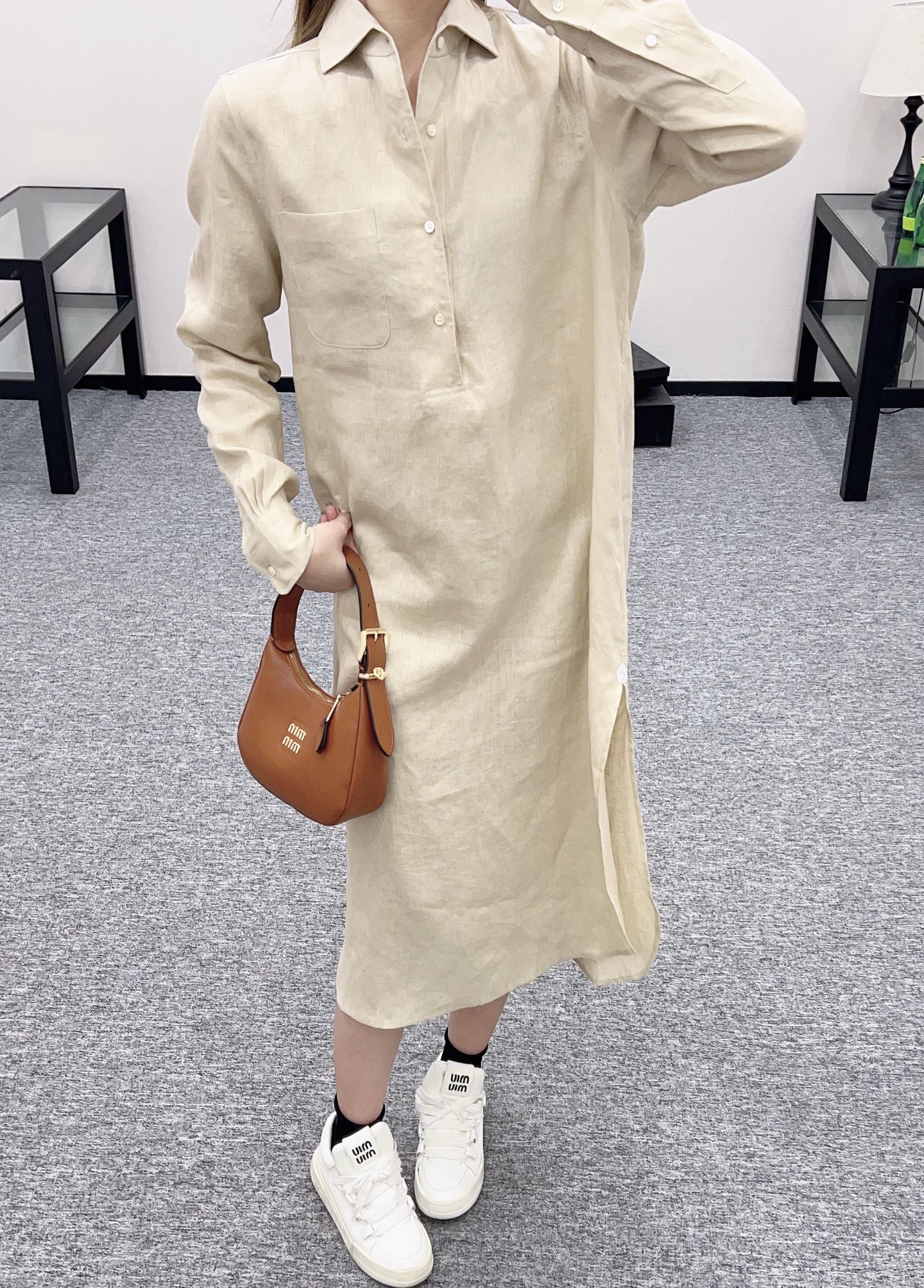 Zm*♥2025 new products are on sale Lapel shirt dress
