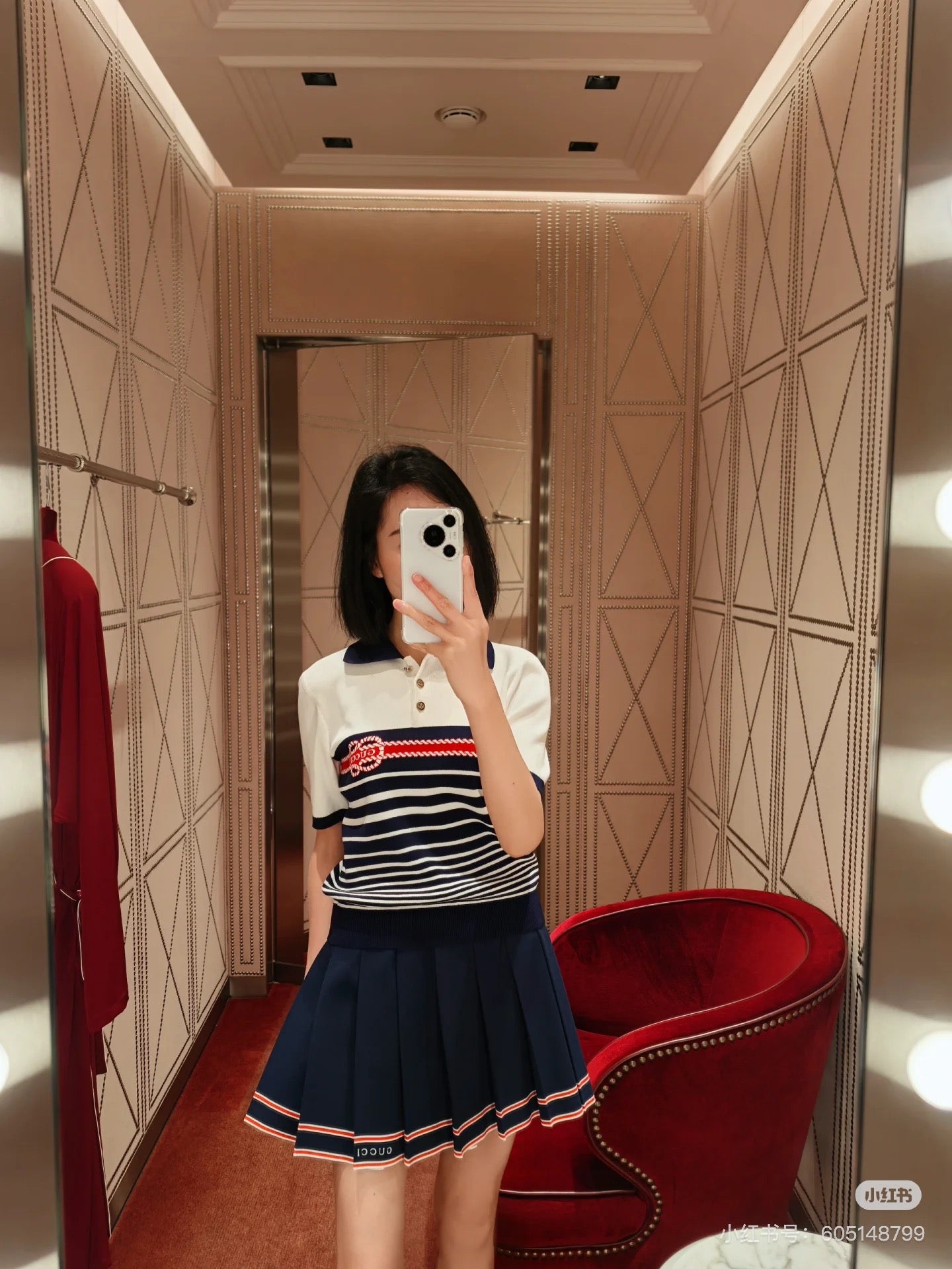G*♥2025 new product Lapel striped knitted short sleeves