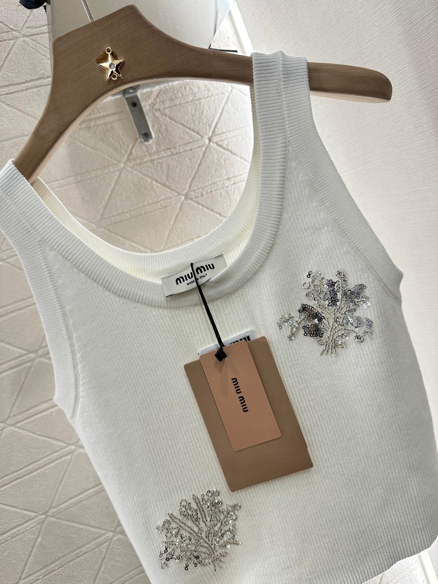 Mi*mi*♥2025 new product Beaded rhinestone knitted vest