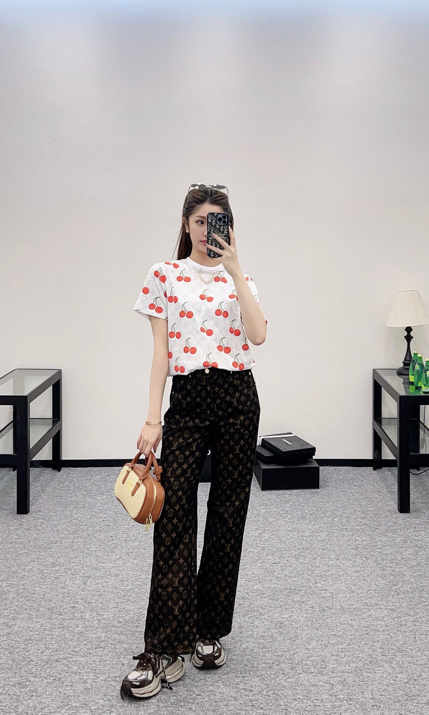 L*♥2025 new product Active printed cherry