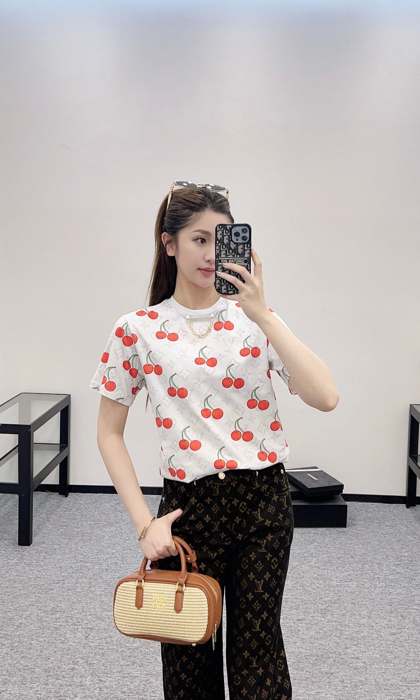 L*♥2025 new product Active printed cherry