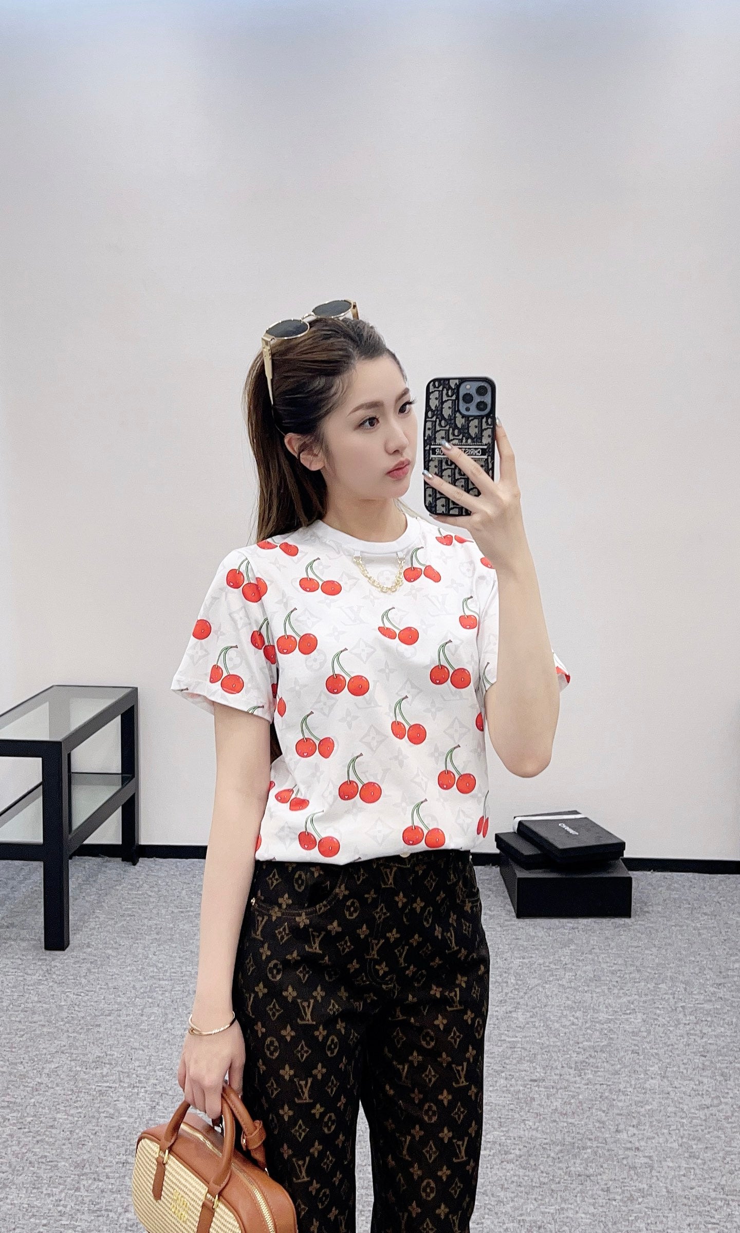L*♥2025 new product Active printed cherry