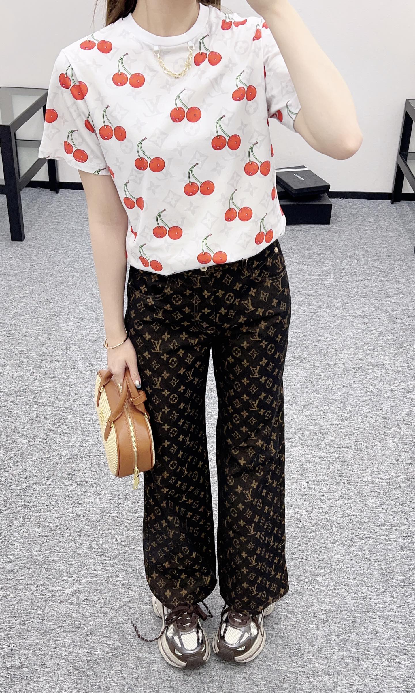 L*♥2025 new product Active printed cherry