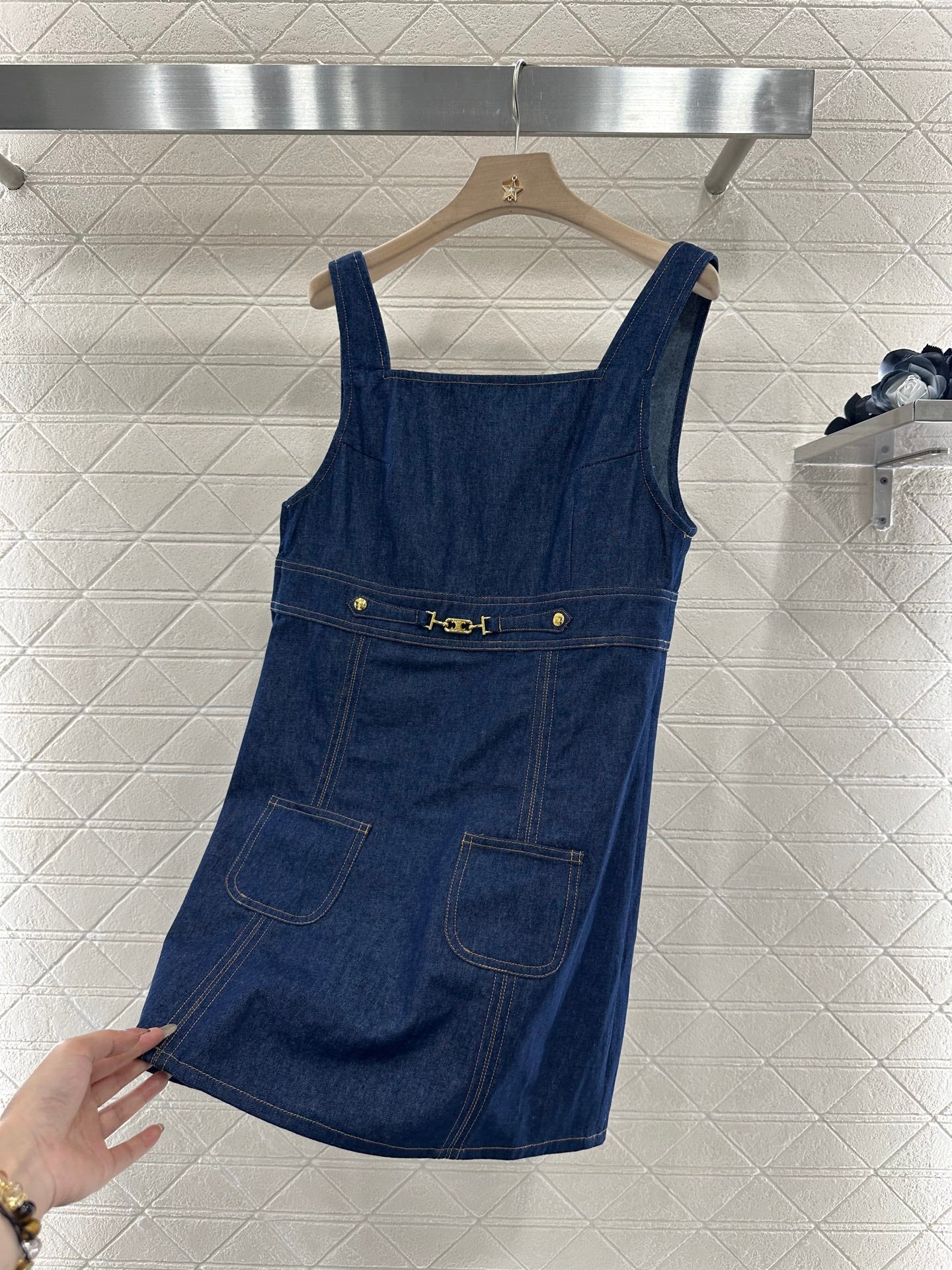 C*♥2025 new products Denim vest skirt