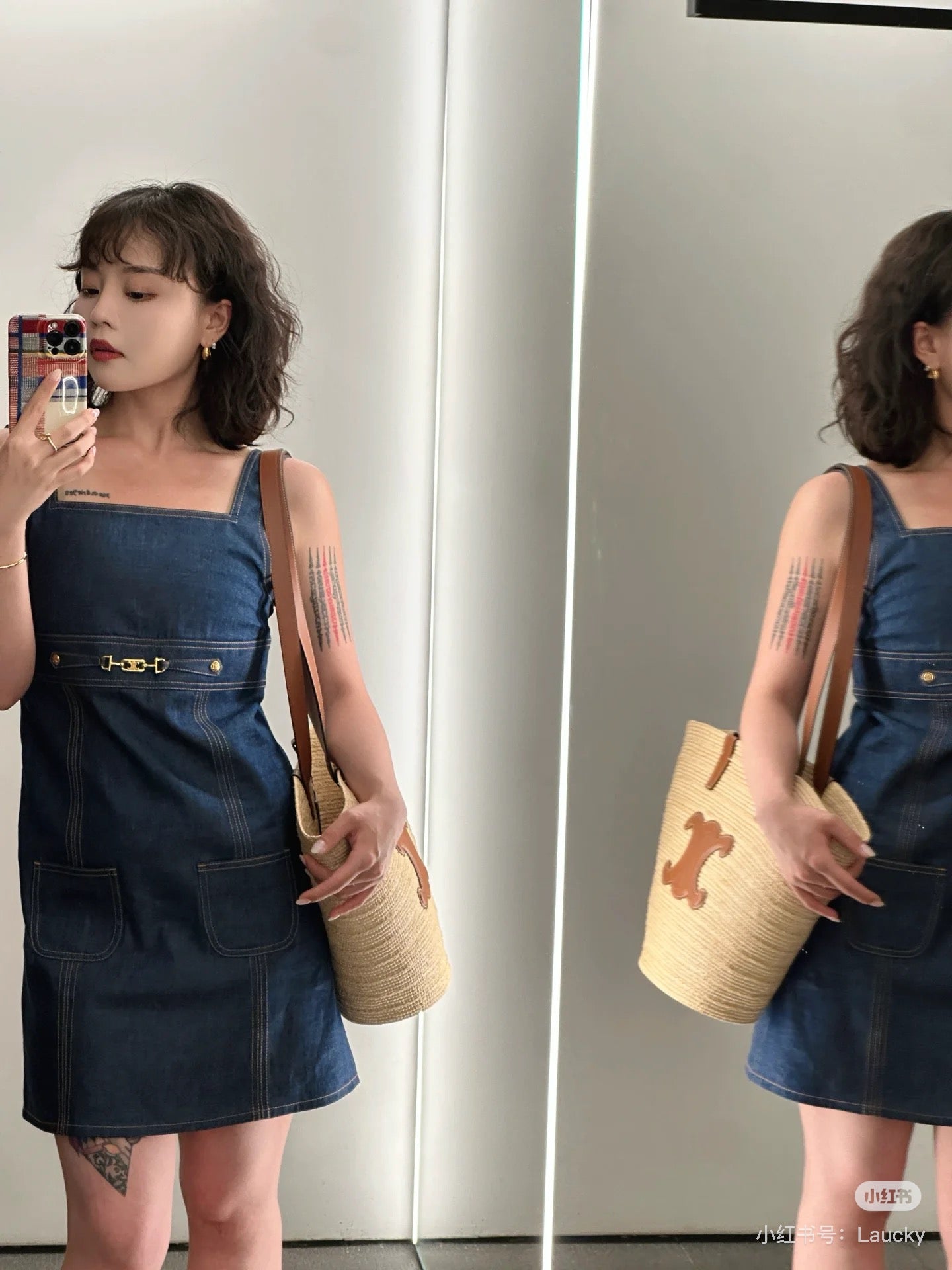 C*♥2025 new products Denim vest skirt