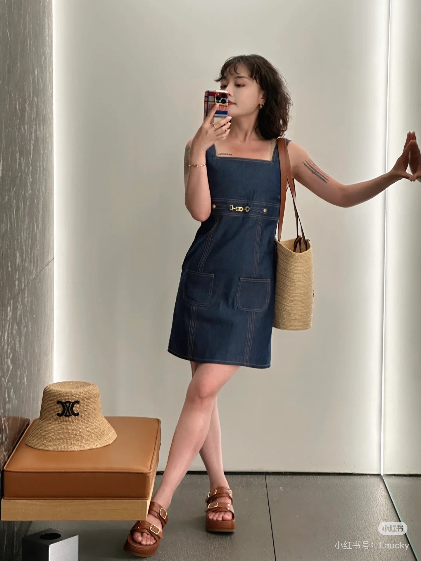 C*♥2025 new products Denim vest skirt