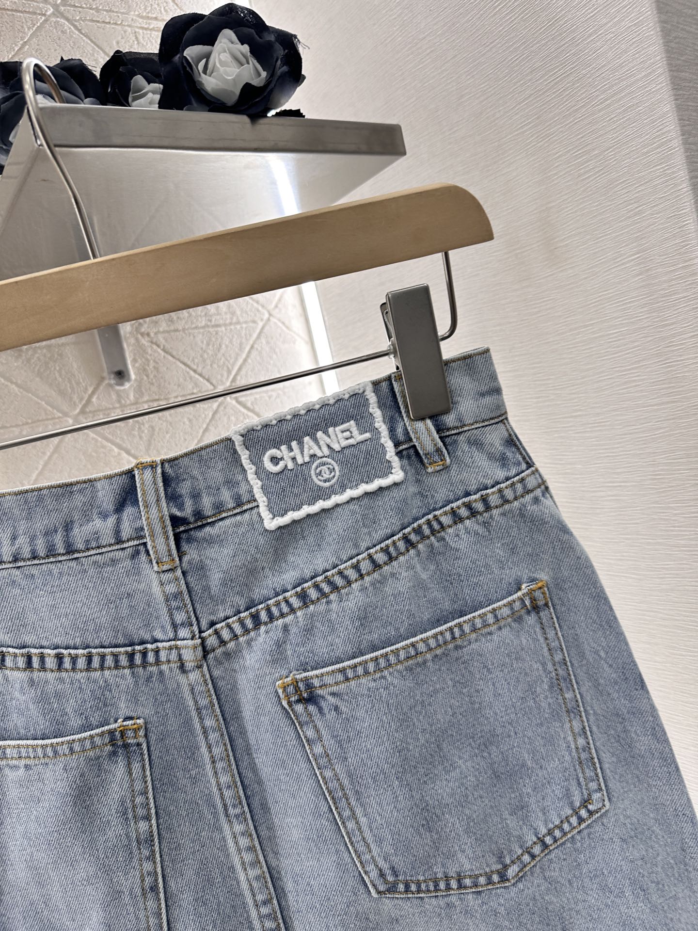 C*♥2025 new product Embroidered denim skirt